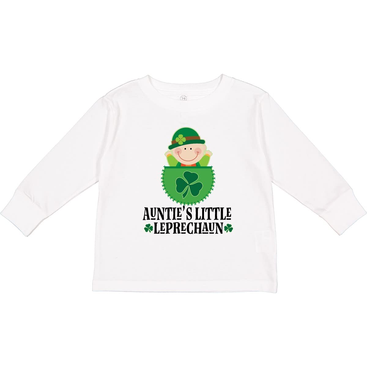 Inktastic St. Patrick's Day Auntie Leprechaun Irish Toddler Long Sleeve T-Shirt - Green Shamrock Apparel for Kids, Boys & Girls - Perfect for Irish Festivals, Parades & Family Celebrations