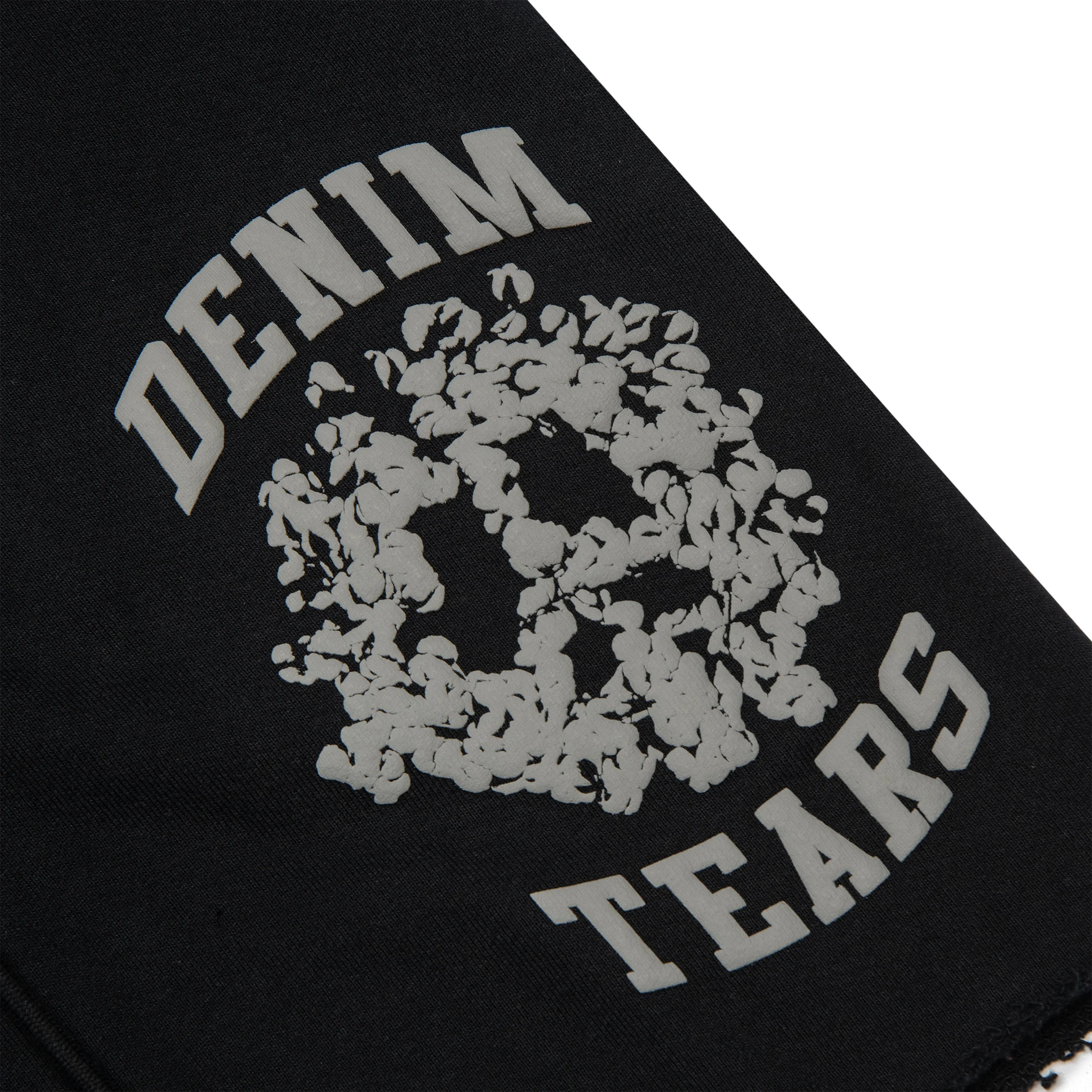 Denim Tears Denim University Black Sweat Shorts for Men - Comfortable Cotton Casual Shorts for Summer, Gym, and Streetwear Fashion