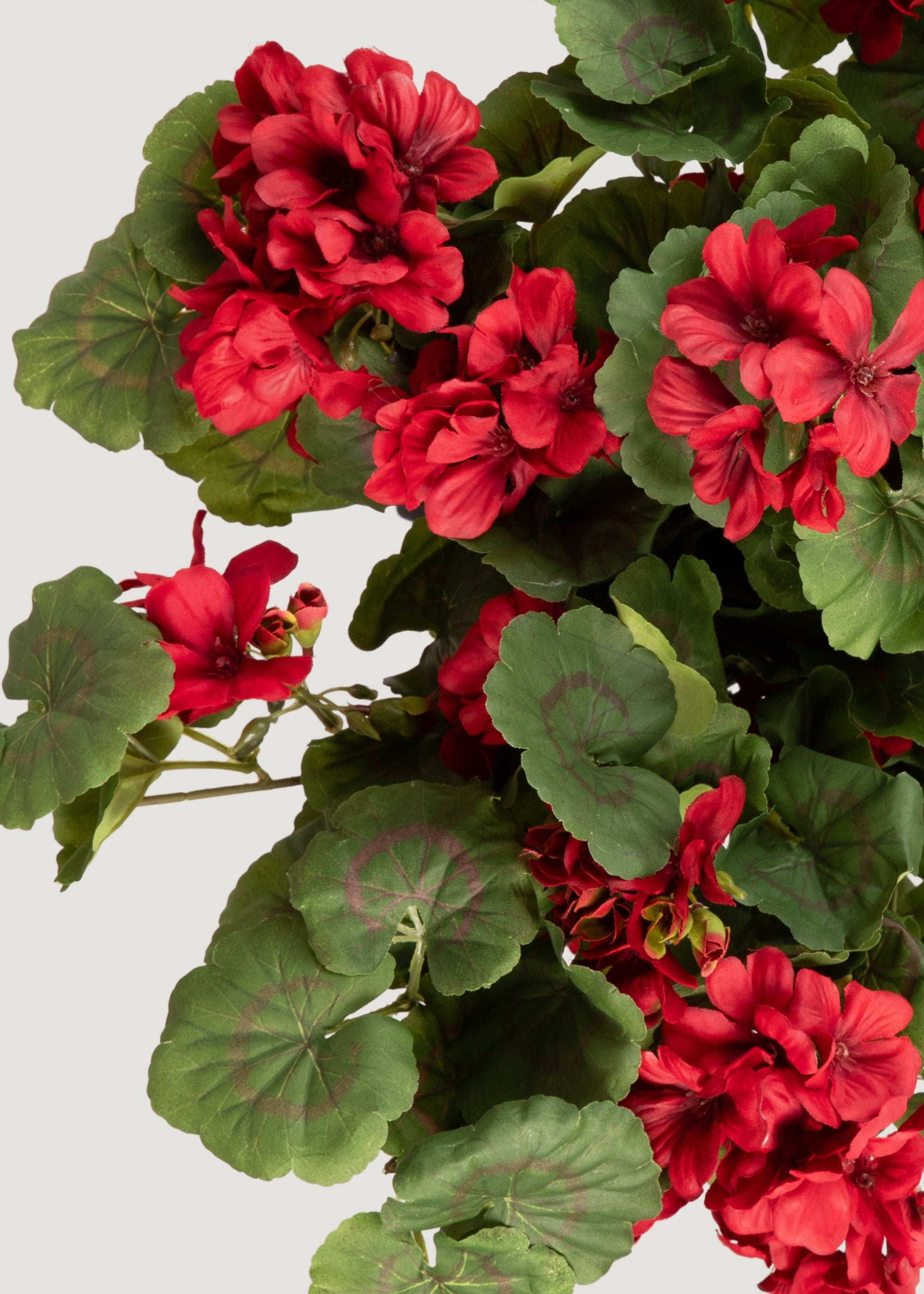 UV-Resistant Artificial Red Geranium Hanging Bush - 27