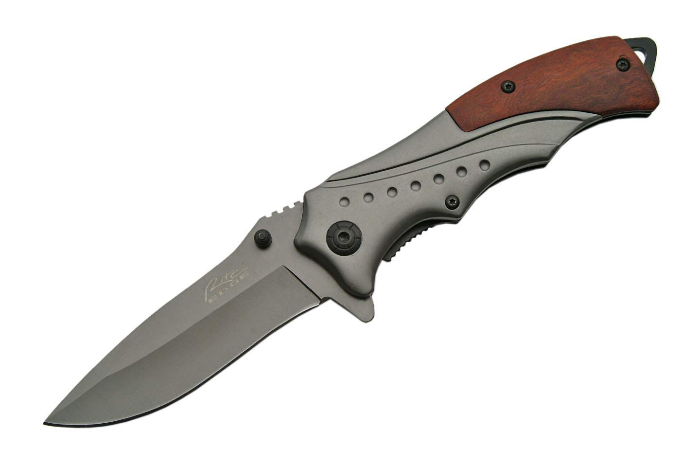 SZCO Supplies Ghost Assisted Opening Knife - Gun Metal Grey Tactical Folding Pocket Knife for Camping, Hiking, Survival & Everyday Carry (EDC)