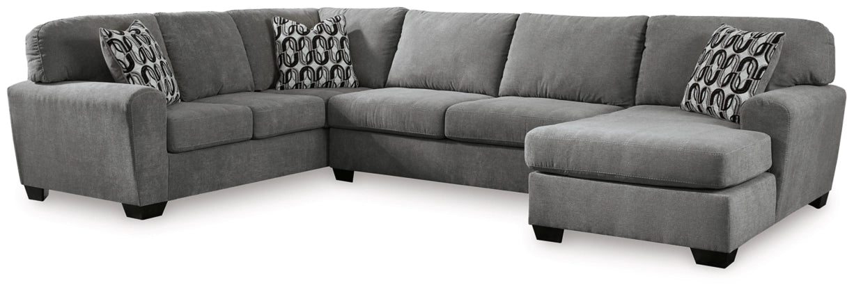 Birkdale Court 3-Piece Sectional Sofa with Right-Hand Facing Chaise Lounge - Modern Living Room Furniture for Small Spaces & Family Gatherings