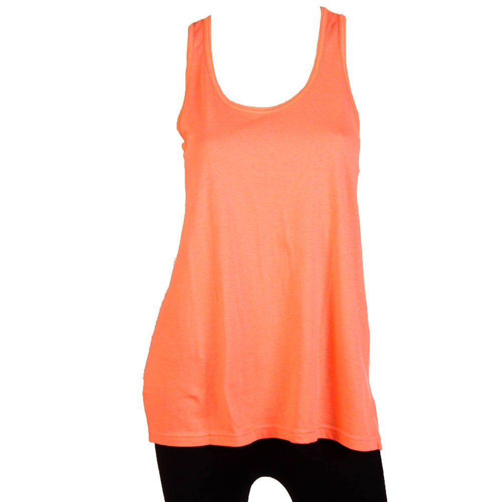 Women's Loose Fit Tank Top - Relaxed Flowy Summer T-Shirt for Women - Small Size - Coral Color - Perfect for Yoga, Beach & Casual Wear