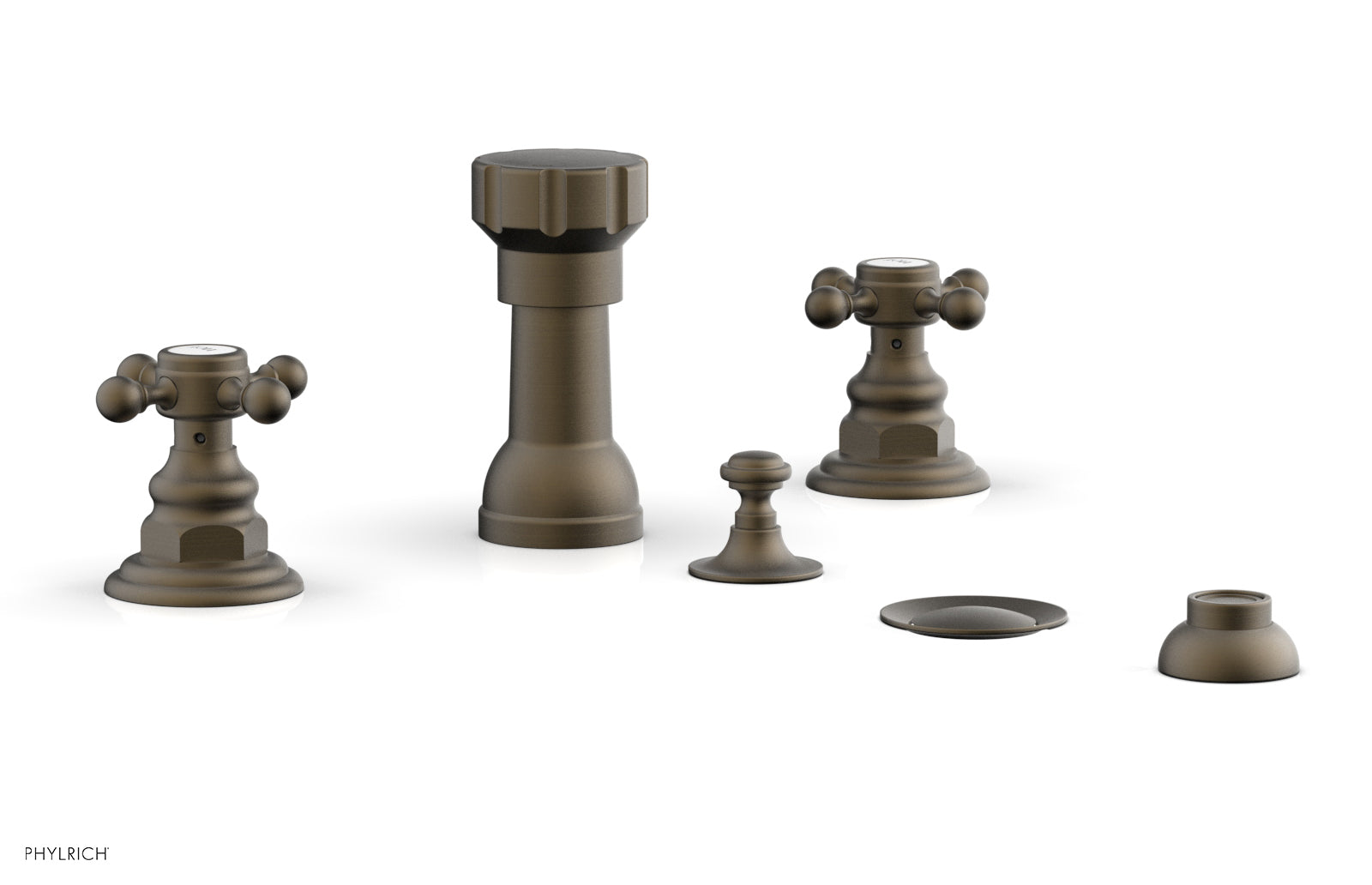HENRI 4-Hole Bidet Faucet Set with Cross Handles - 161 60 Model - Perfect for Bathroom Renovation & Modern Toilet Upgrades