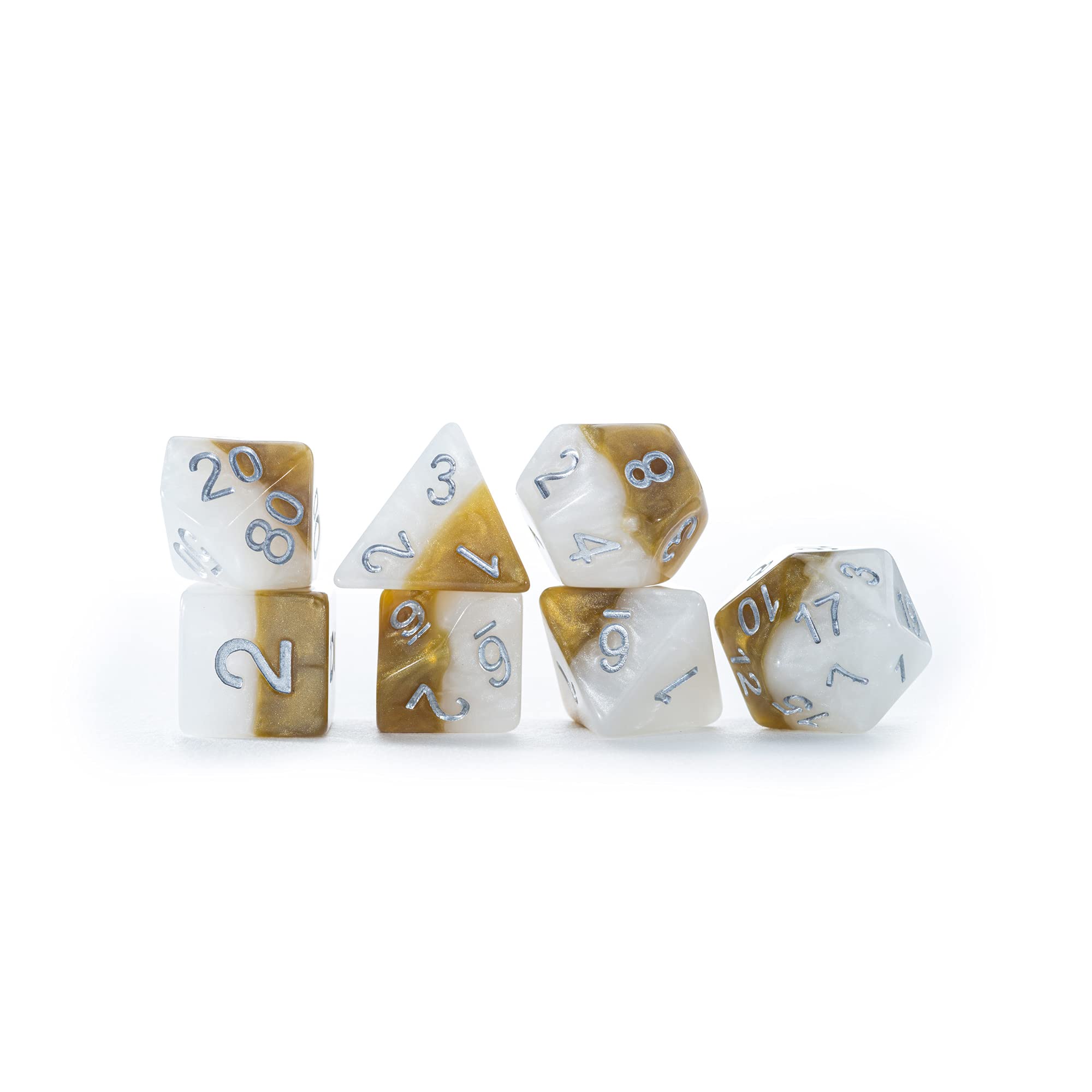 Gate Keeper Games Halfsies Dice Set - Unique Halo Themed Polyhedral Dice for D&D, RPG, and Tabletop Gaming | Perfect for Dungeons & Dragons, Pathfinder, and Board Game Enthusiasts