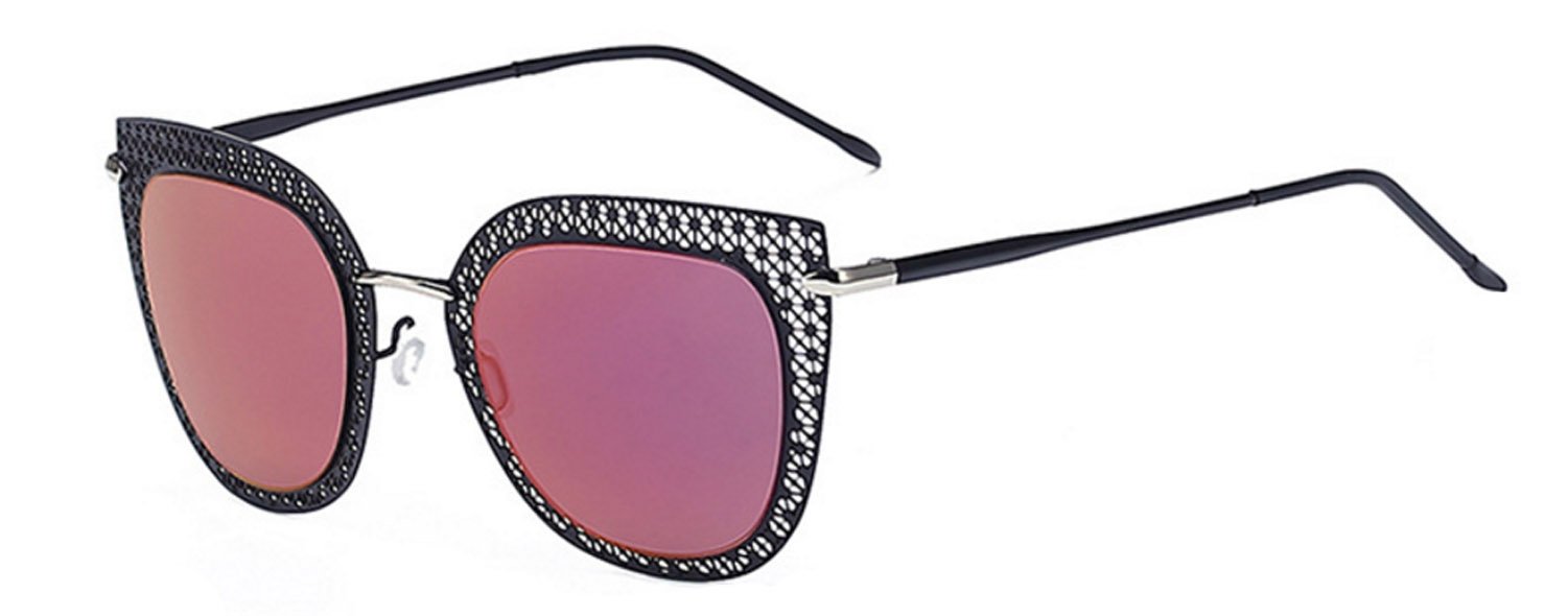 Stylish Cat Eye Sunglasses for Women - Trendy Metal Frame with Colored Lenses - Perfect for Beach, Driving & Fashion Outfits