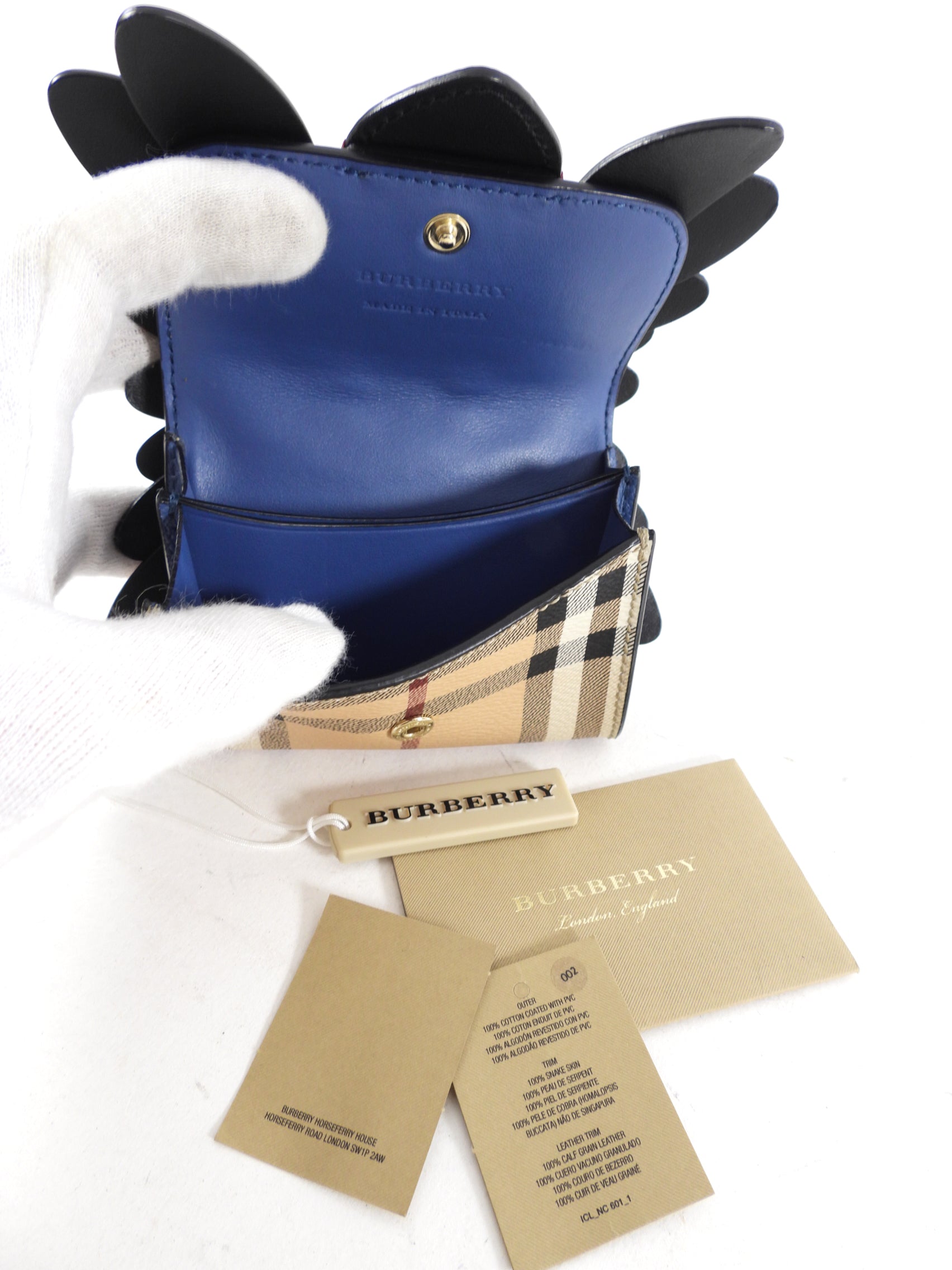 Burberry Limited Edition Butterfly Check Compact Wallet for Women | Stylish & Luxurious Designer Wallet for Everyday Use, Travel & Gifting