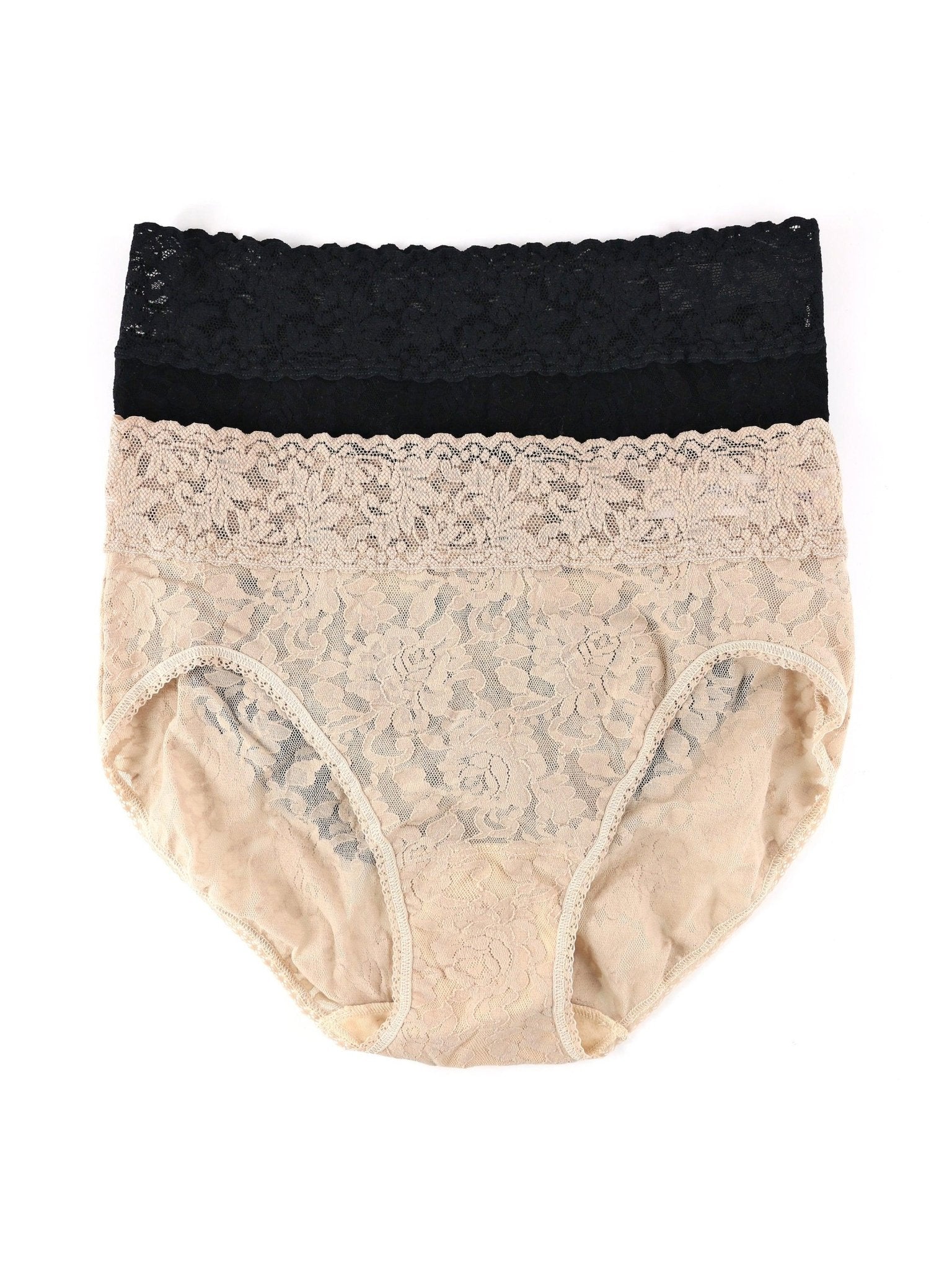 2 Pack Signature Lace French Brief Panties - Soft Comfortable Women's Underwear for Everyday Wear & Special Occasions
