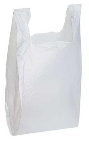 White Medium Plastic T-Shirt Shopping Bags 11.5x6x21 Inches - Pack of 1000 for Retail Stores, Grocery & Boutique Packaging