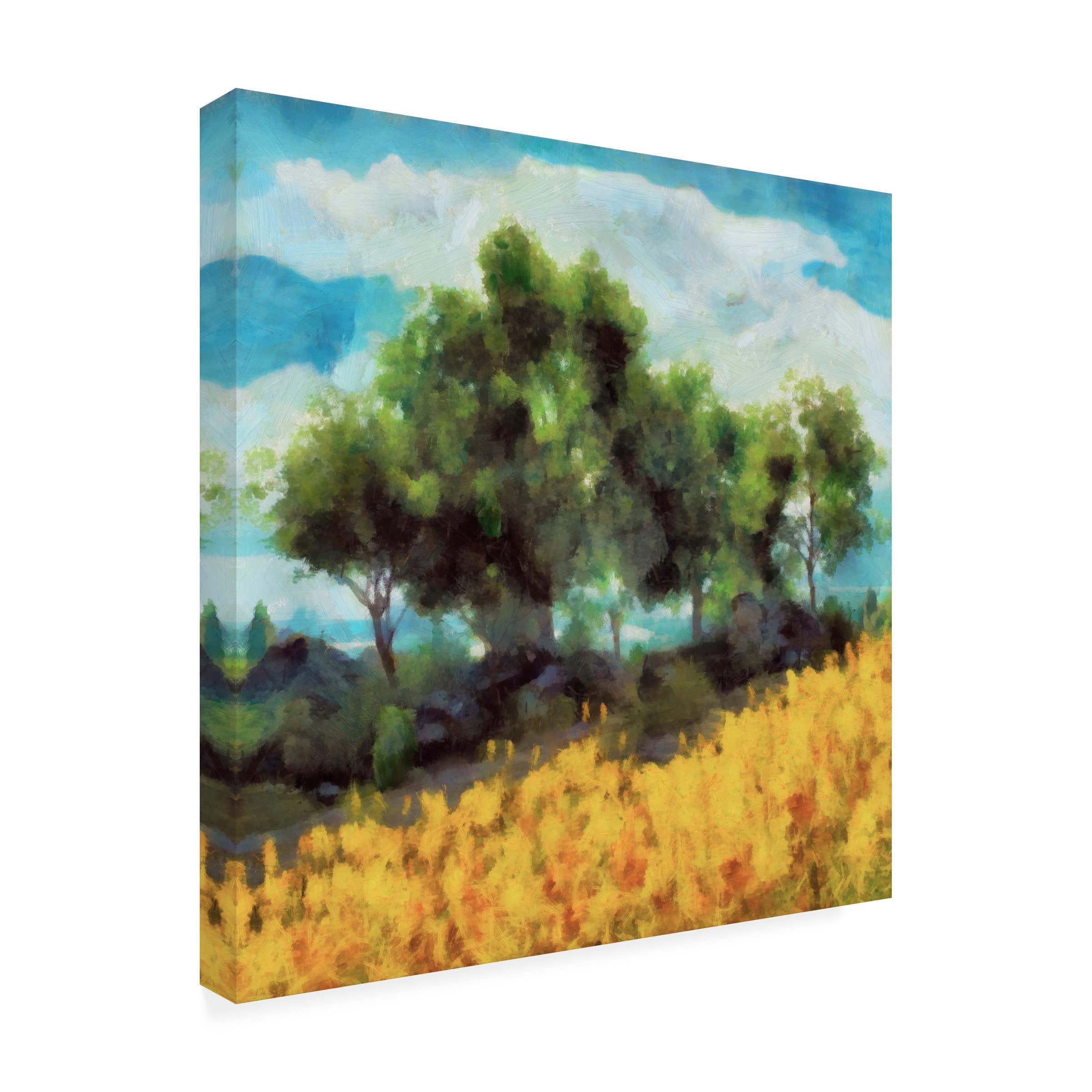 Trademark Fine Art 'Mellow Yellow Landscape II' Canvas Wall Art by Alonzo Saunders - Perfect for Living Room, Bedroom & Office Decor