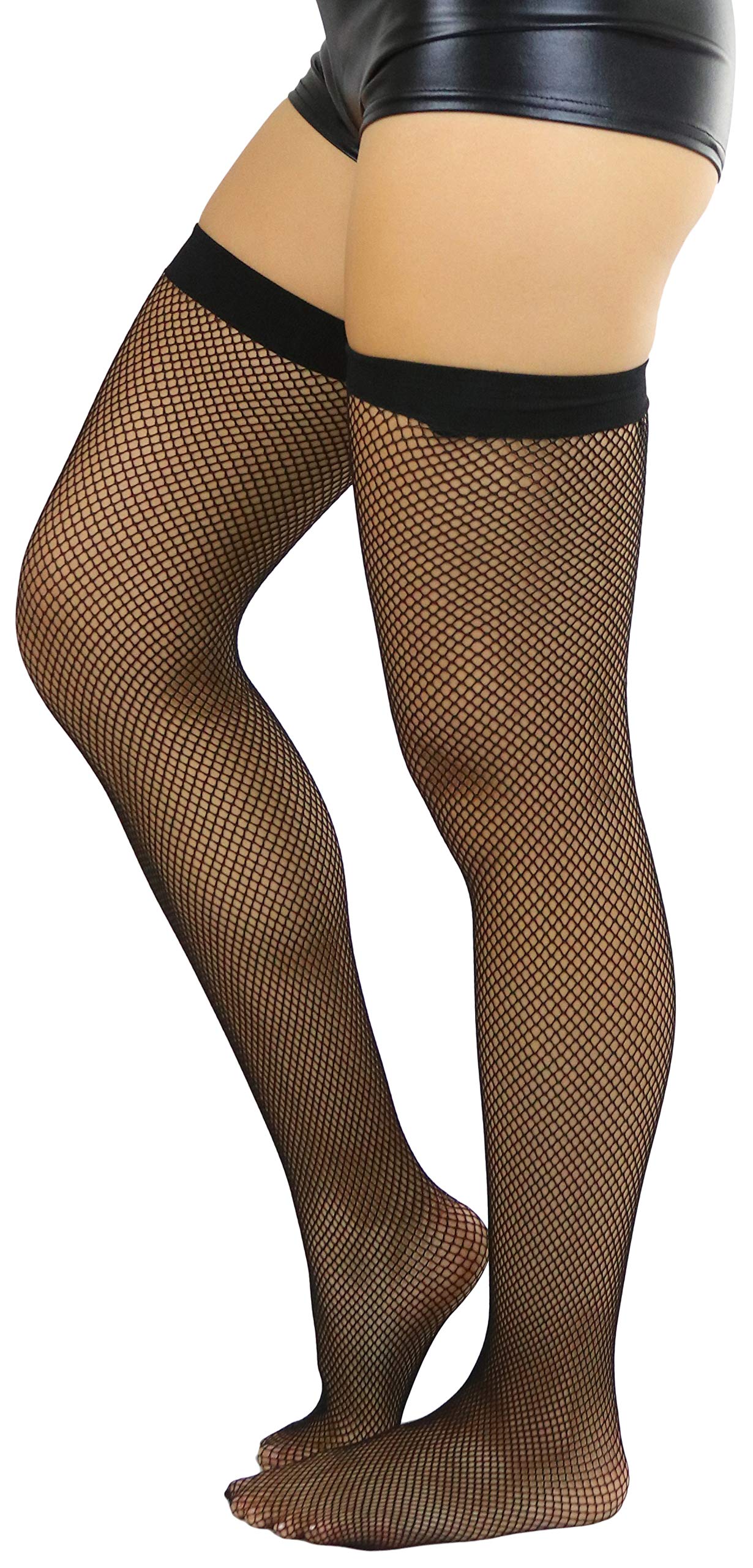 Stylish Women's Fishnet Thigh High Stockings - Bright & Vibrant Fashion Hosiery for Parties, Cosplay & Night Out