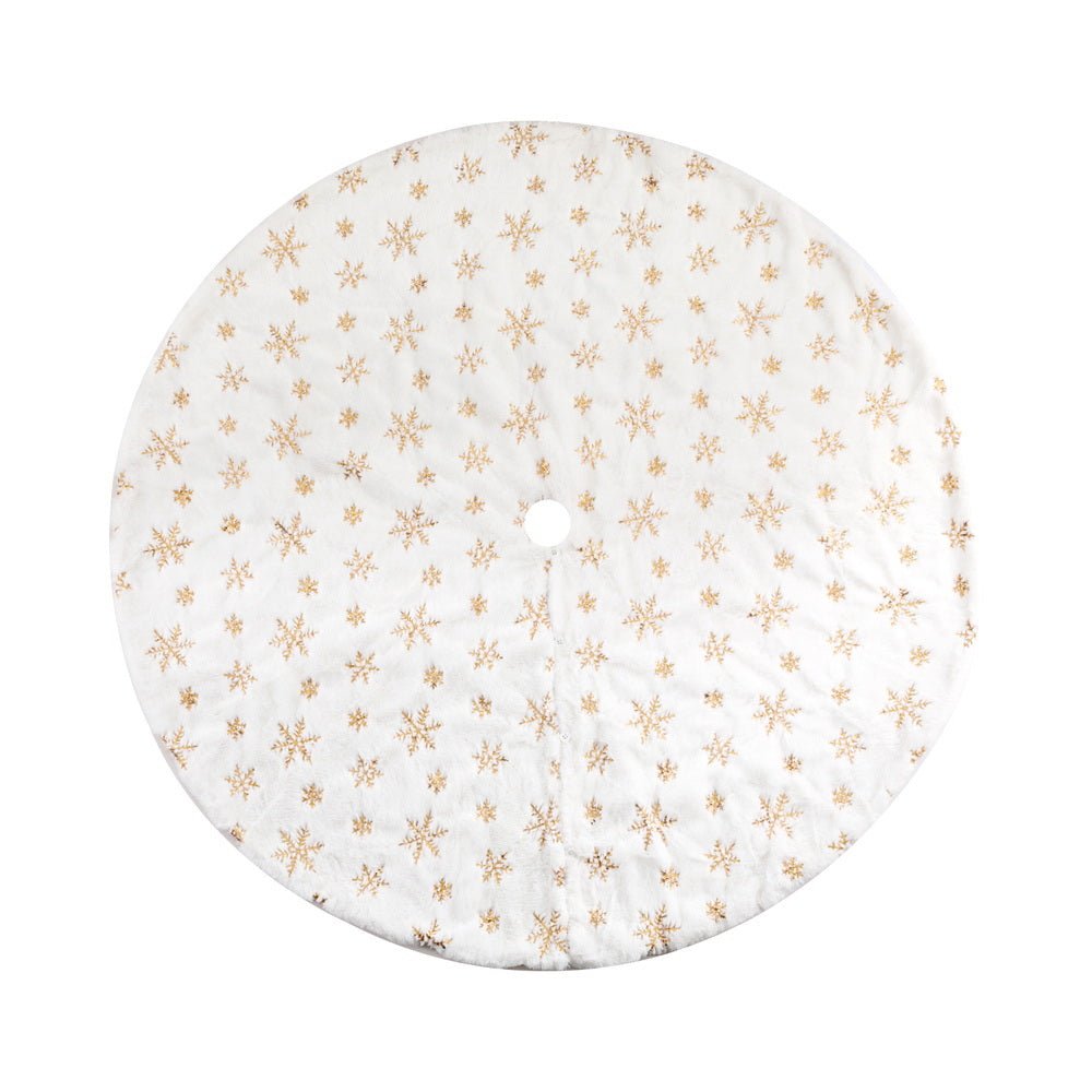 120cm Christmas Tree Skirt with Snowflake Ornaments - Festive Holiday Decor for Xmas Tree, Living Room & Party Decoration