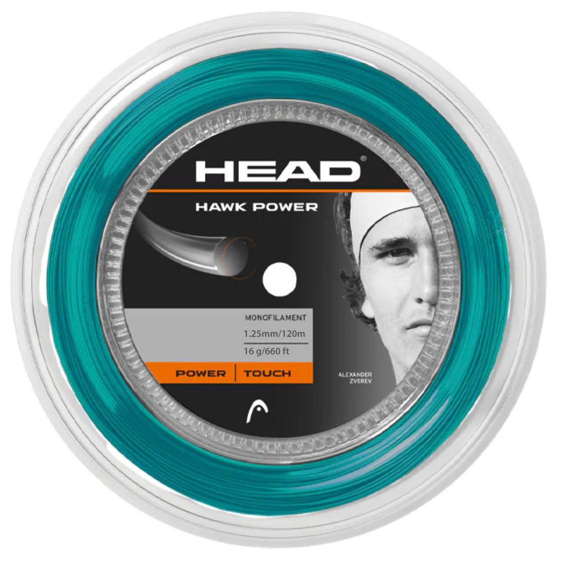 Head Hawk Power 16/1.30 Tennis String Reel (Petrol) - Premium Polyester String for Control & Spin | Perfect for Competitive Players & Stringing Professionals