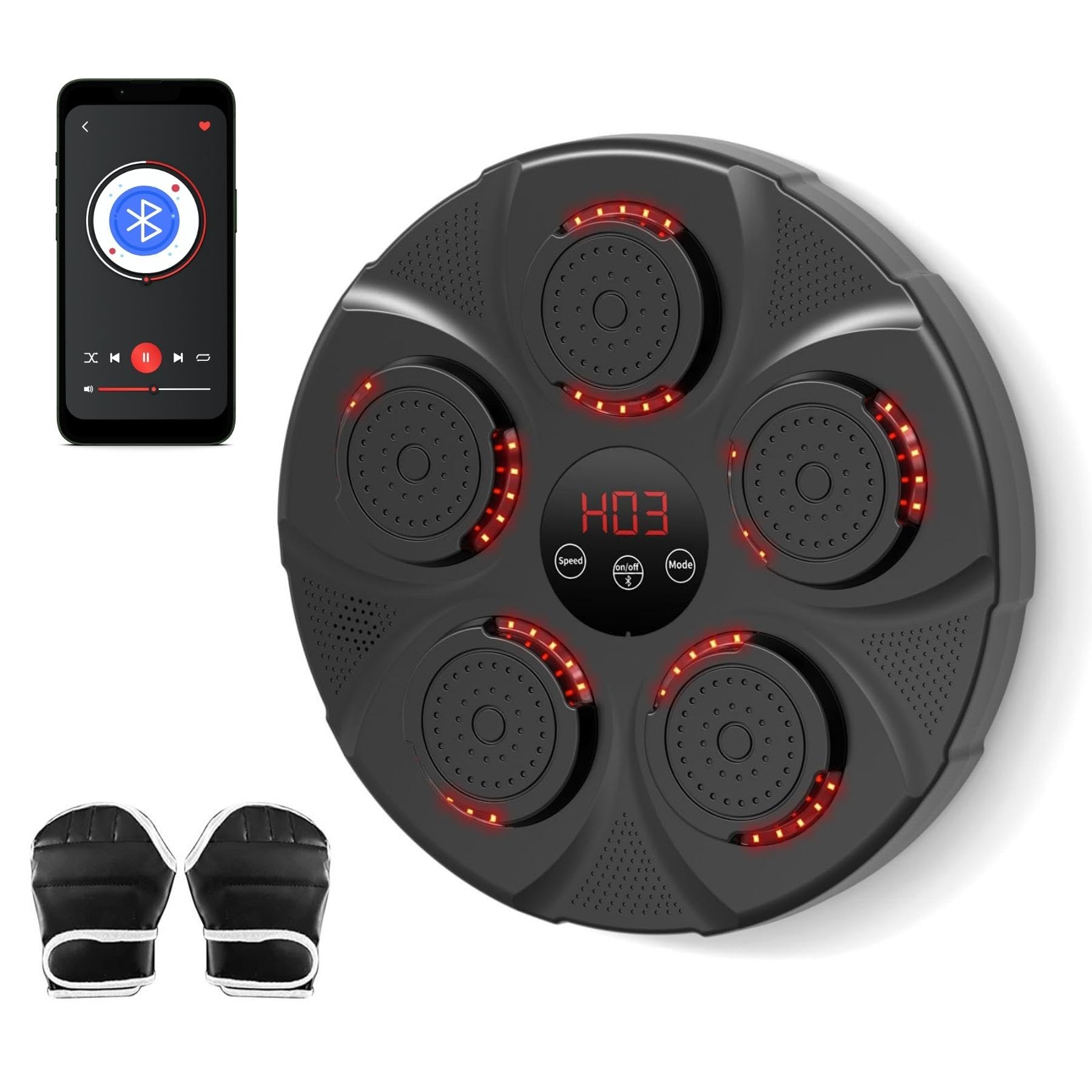Smart Bluetooth Boxing Machine with LED Display - Electronic Wall Mounted Punching Target & Gloves for Home Fitness, Parent-Child Training - Perfect for Boxing Workouts, Stress Relief & Family Bonding Activities
