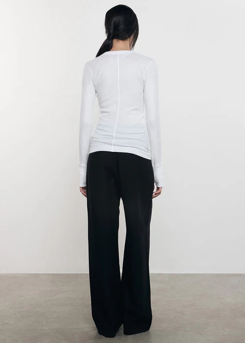 Luxury Cashmere Easy Cuffed Crew Sweater - Soft White Winter Pullover for Women & Men | Cozy Office Wear & Casual Outfit