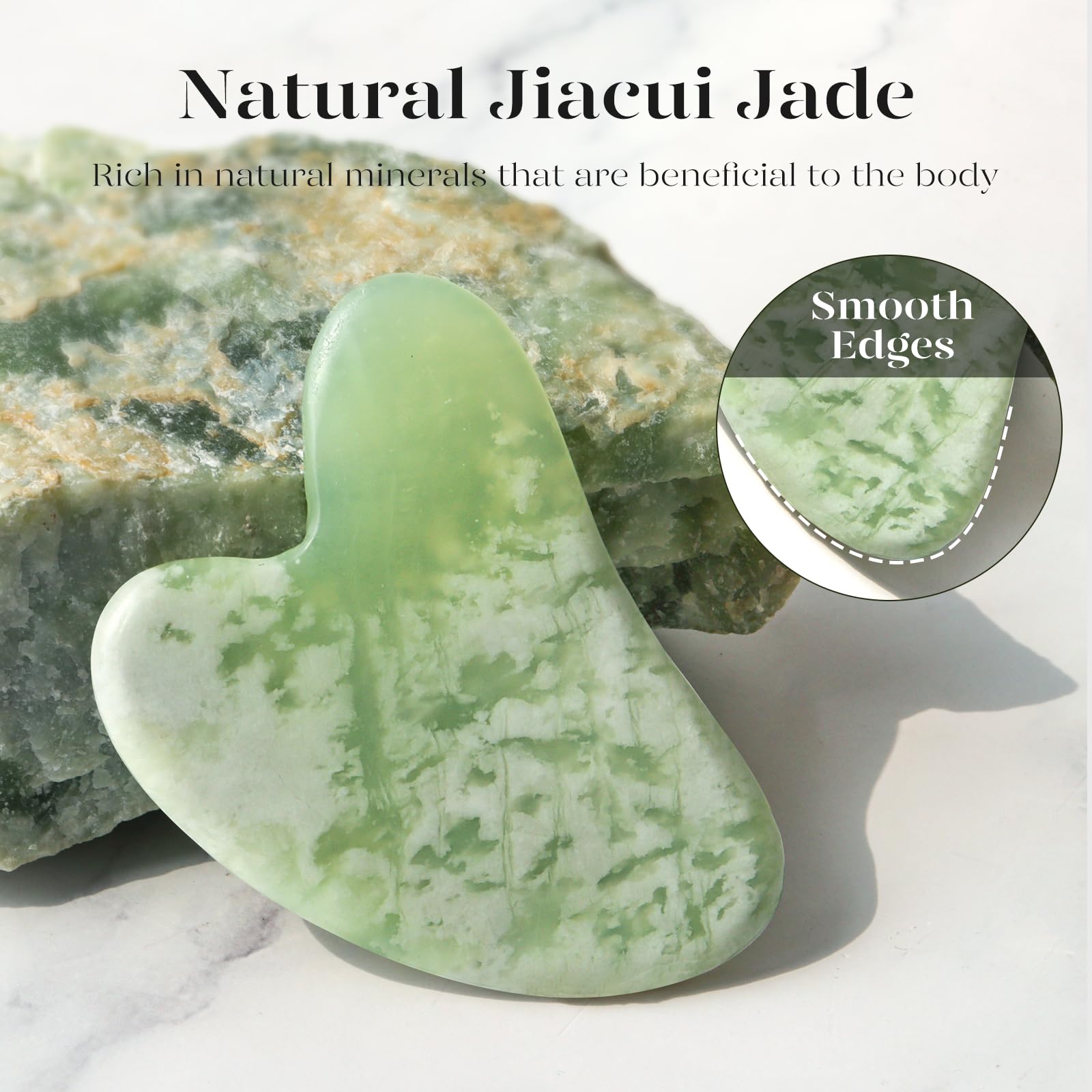 BAIMEI Jade Gua Sha Tool - Anti-Wrinkle Face Massager for Skin Care & Self Care Gifts - Perfect for Home Spa & Relaxation
