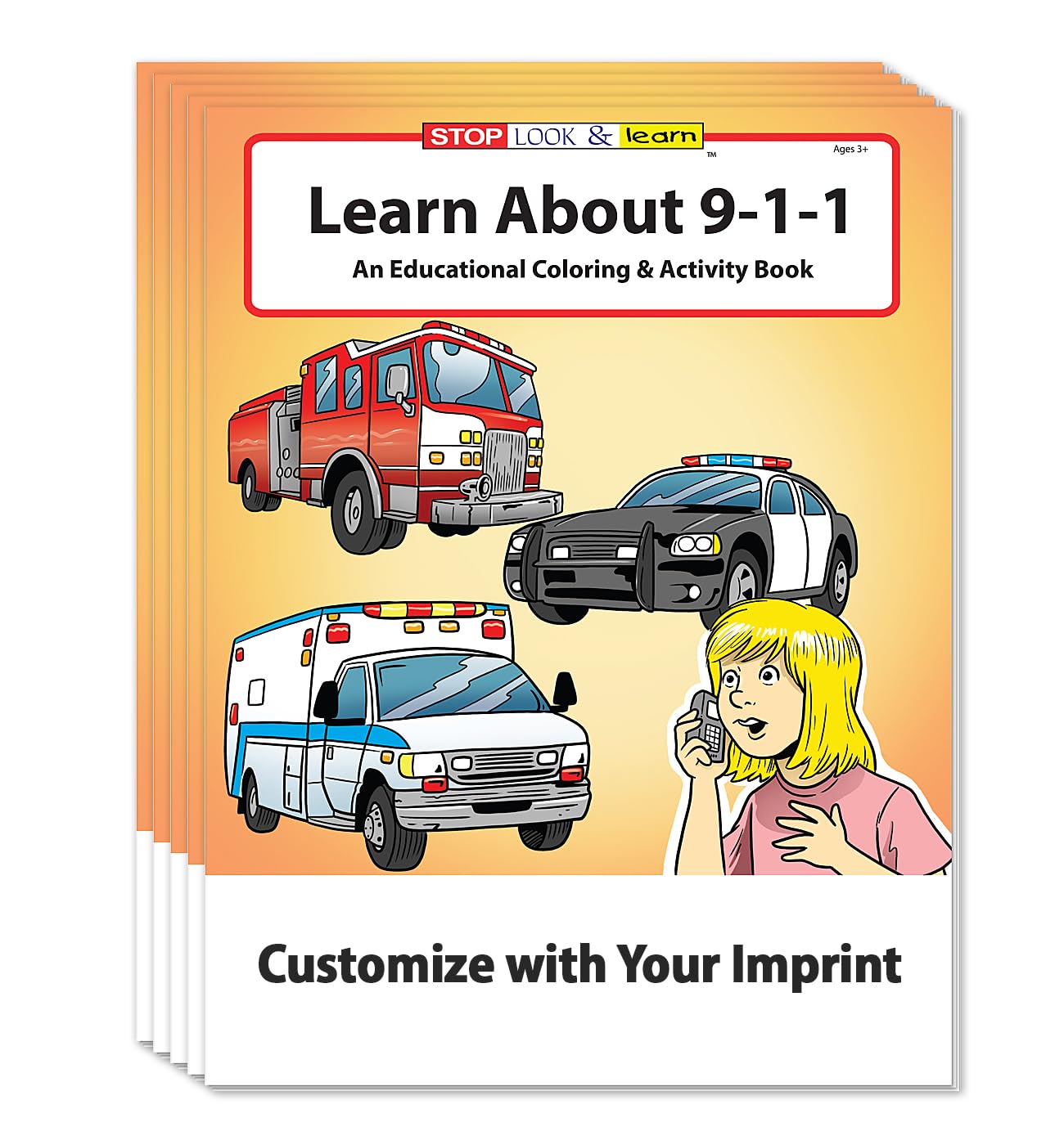 ZOCO - 250 Bulk Pack Emergency & 911 Educational Coloring Books for Kids - Police Handouts, Community Relations with Games, Puzzles & Activities (No Crayons Included) - Perfect for School Safety Programs, Community Events & First Responder Outreach