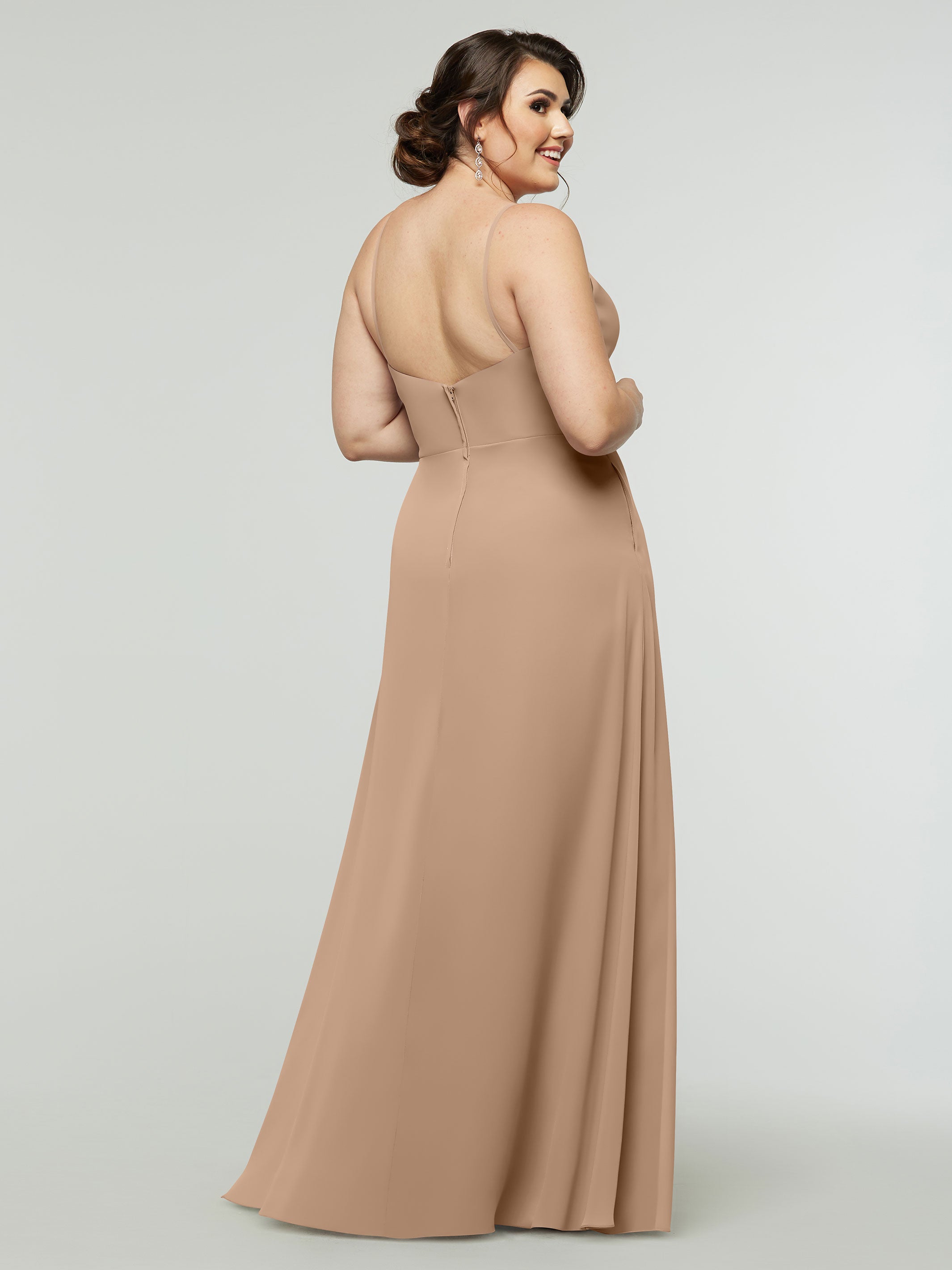 Elegant 80182 Chiffon A-Line Bridesmaid Dress with V-Neck & Spaghetti Straps - Perfect for Weddings, Formal Events & Special Occasions