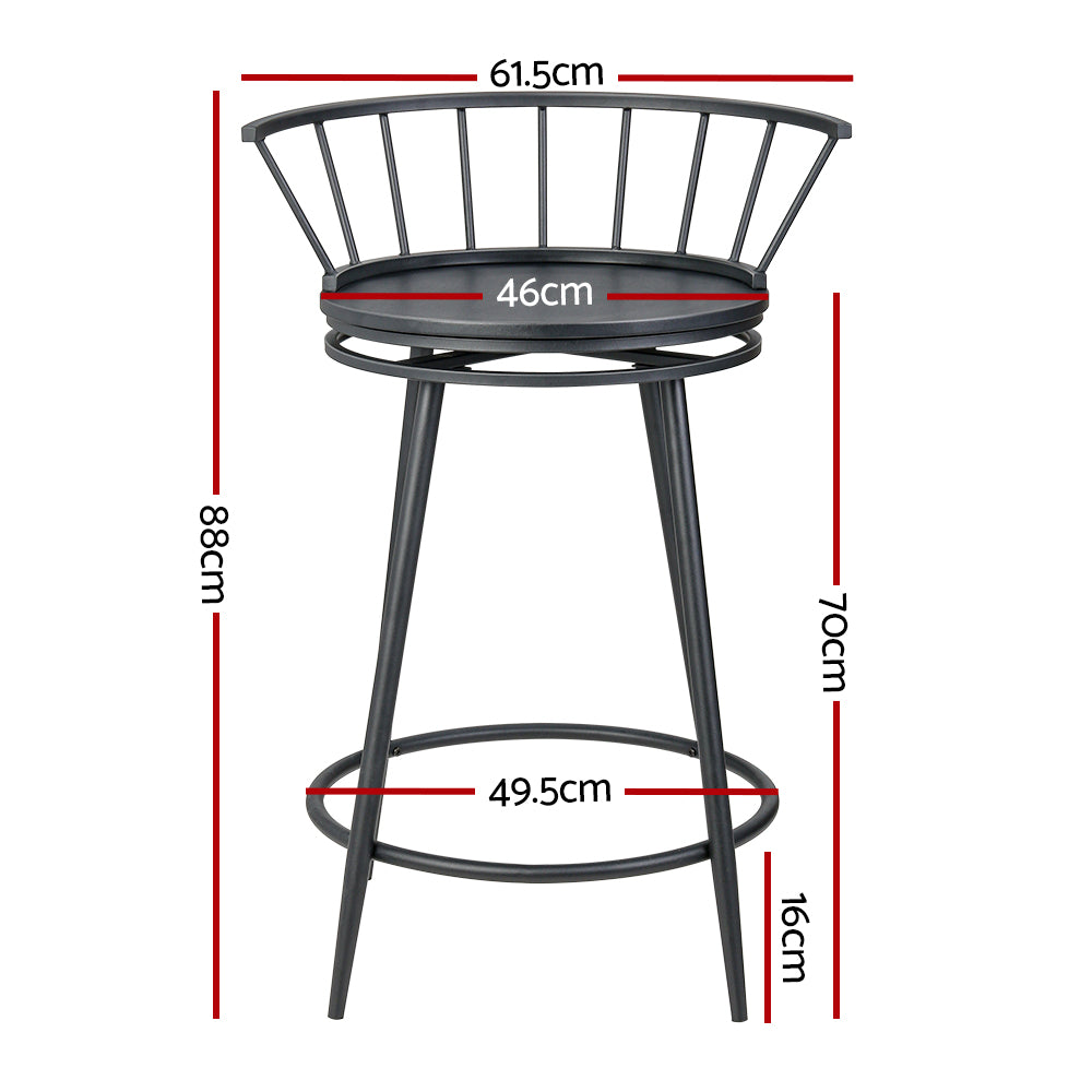 2-Pack Swivel Bar Stools with Metal Frame - Adjustable Height Counter Stools for Kitchen Island, Breakfast Bar & Home Decor