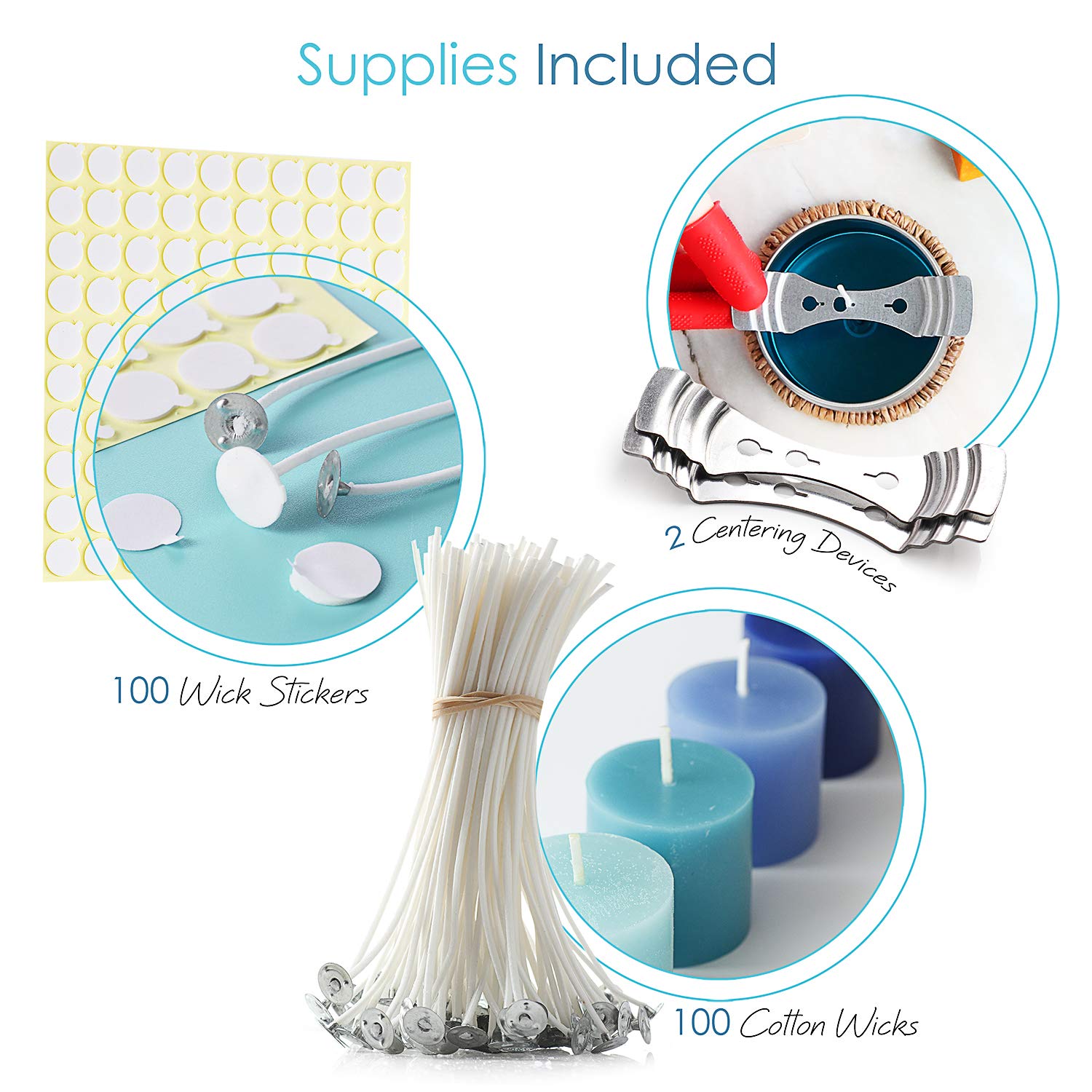Premium Natural Soy Wax Flakes for Candle Making - 10 lb Bag with 100% Cotton Wicks, Wick Stickers & Centering Tools | DIY Home Candles, Aromatherapy, Gifts & Wedding Decorations