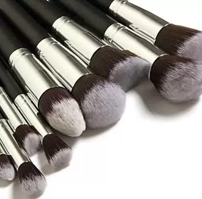 10 Pieces Professional Cosmetic Brush Applicator Set - Soft Bristle Makeup Brushes for Foundation, Eyeshadow, Blending - Perfect for Salon, Travel & Home Makeup Kit