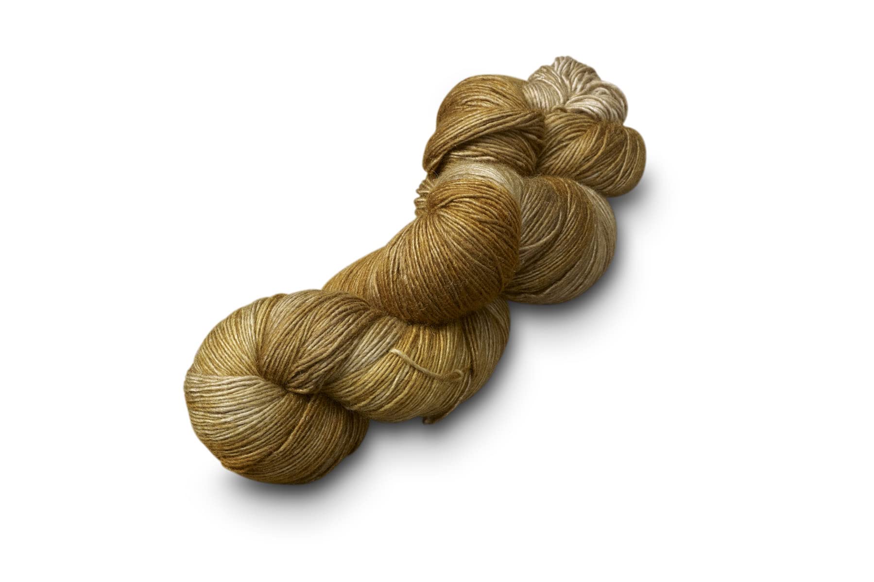 Premium Silk Blend Fino Knitting Yarn - 100g (3.5oz) 419 Brass Button Hand-Dyed Yarn for Scarves, Shawls & Luxury Knitwear Projects