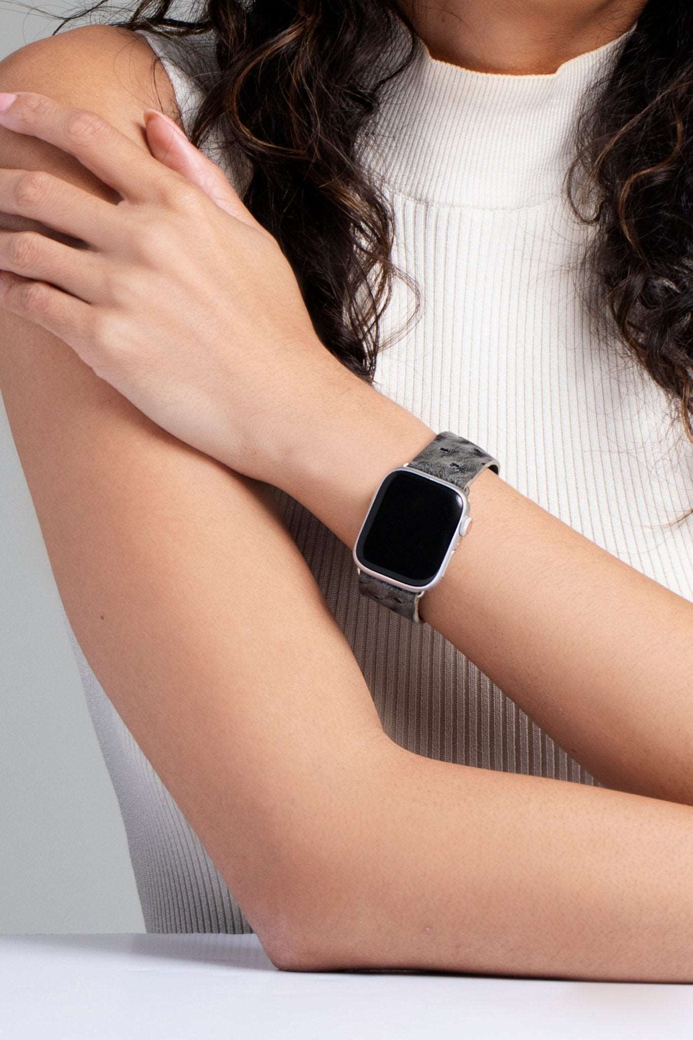 Premium Genuine Leather Apple Watch Band with Polka Dot Design - Stylish & Comfortable for Workouts, Office & Everyday Wear