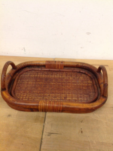 12-Piece Brown Rattan Tray Set - Elegant and Durable for Home Decor, Dining, and Party Serving | Perfect for Coffee Tables, Kitchen, and Outdoor Entertaining