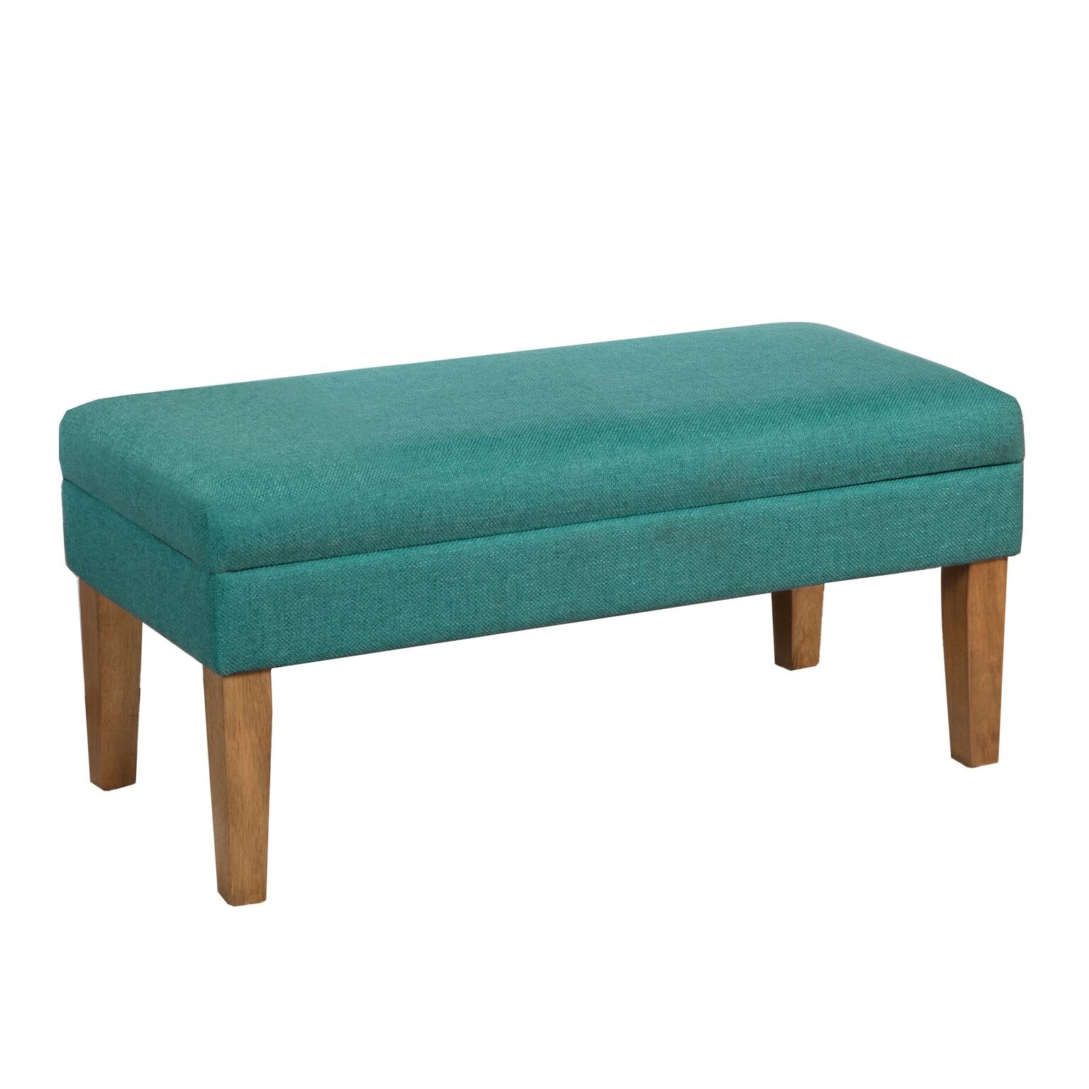 Homepop Upholstered Storage Ottoman Bench - Teal Decorative Furniture for Living Room & Bedroom | Versatile Storage Seat with Removable Cushion | Perfect for Extra Seating, Footrest & Home Organization