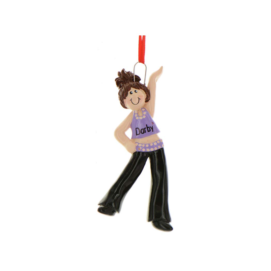 Personalized Dance Teacher Ornament 2024 - Brunette Dancer Christmas Tree Decoration, Tap Dance Gift, Workout Ornament, Dancer Holiday Decor by Elves for Studio, Home, and Festive Celebrations