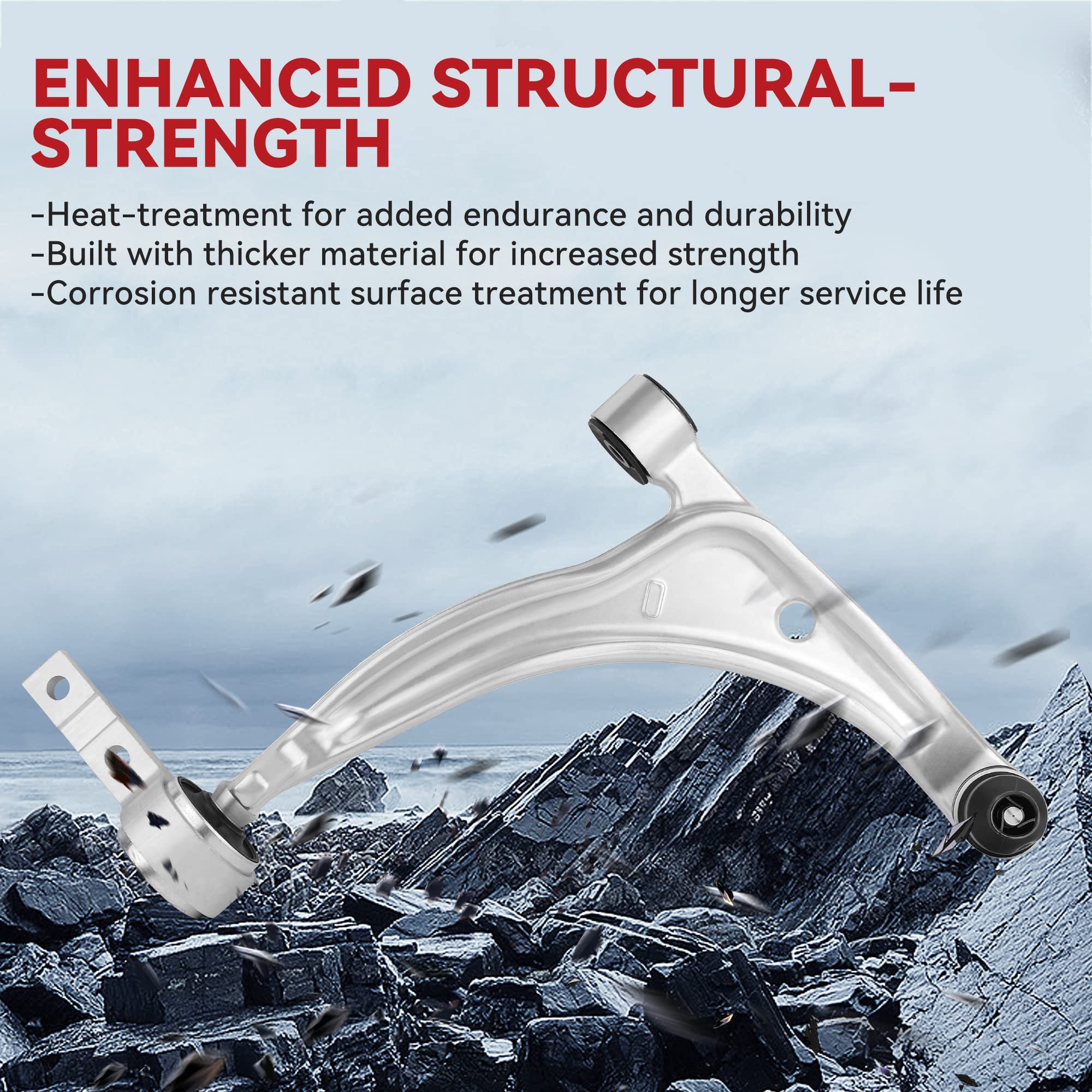 YITAMOTOR 8-Piece Front Lower Control Arm Kit for 2002-2006 Nissan Altima & 2004-2008 Nissan Maxima - Includes Ball Joints, Sway Bar Links, Inner/Outer Tie Rod Ends - Perfect for Suspension Repair & Maintenance