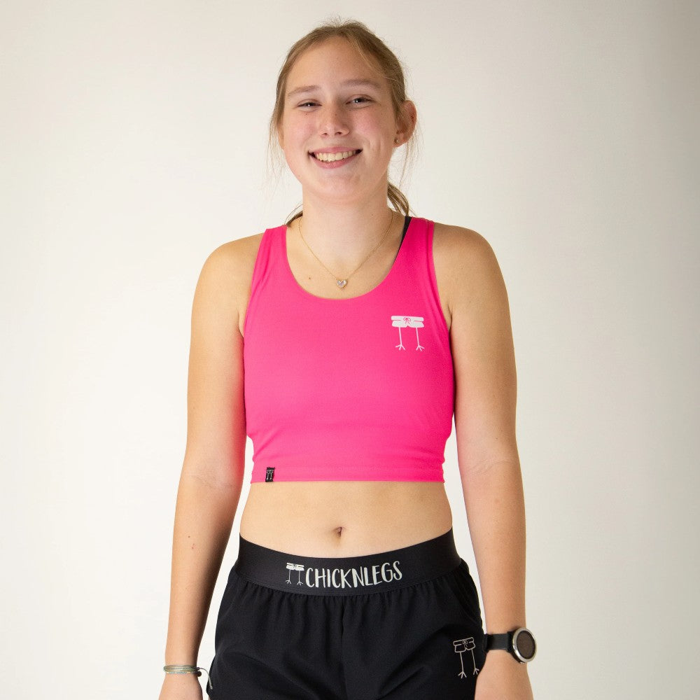 ChicknLegs PWR Crop Top for Women - Trendy Workout & Gym Fitness Tank Top - Perfect for Yoga, Running & Casual Wear