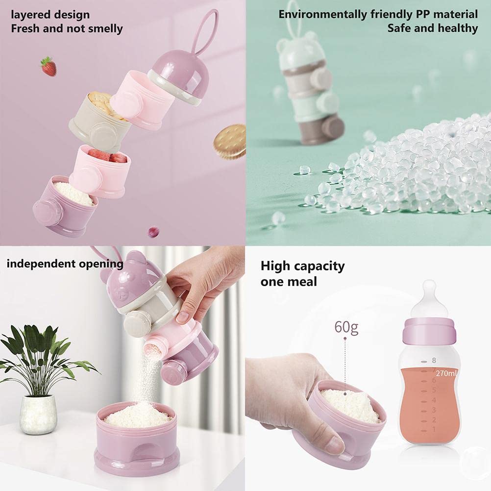 Portable 4-Layer Baby Formula Dispenser & Food Storage Container - Travel & Outdoor Powder Snack Organizer for On-the-Go Parents | Perfect for Diaper Bags, Camping Trips, and Daily Use