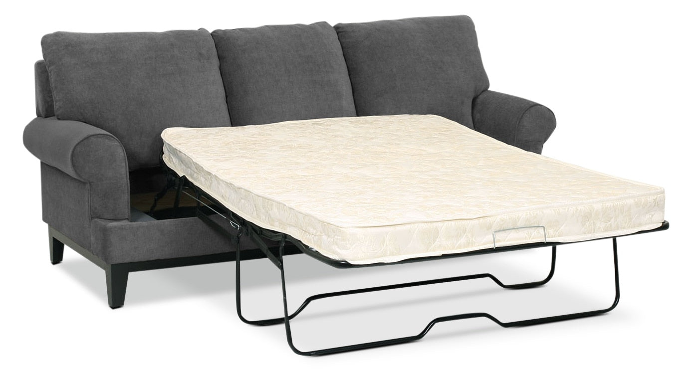Crizia Full Size Convertible Sofa Bed in Dark Grey - Perfect for Small Spaces, Guest Rooms & Apartments