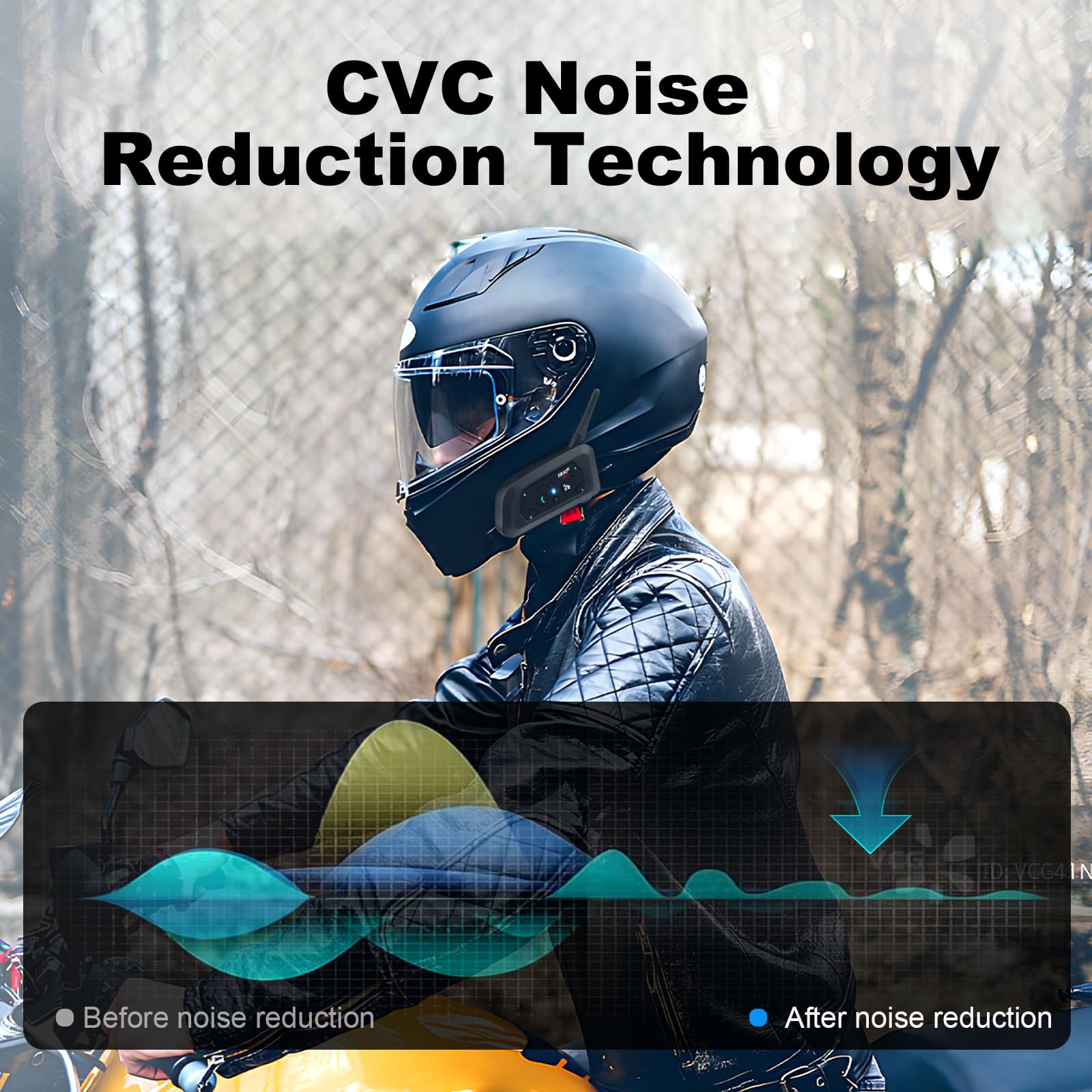 EJEAS V6 Pro Motorcycle Bluetooth Headset - Upgraded 2-Way Intercom Helmet Communication System with Auto-Answer Call & Noise Cancellation for Motorcycle Riding, Skiing, Climbing (2 Pack) | Perfect for Group Rides, Outdoor Adventures & Hands-Free Communication