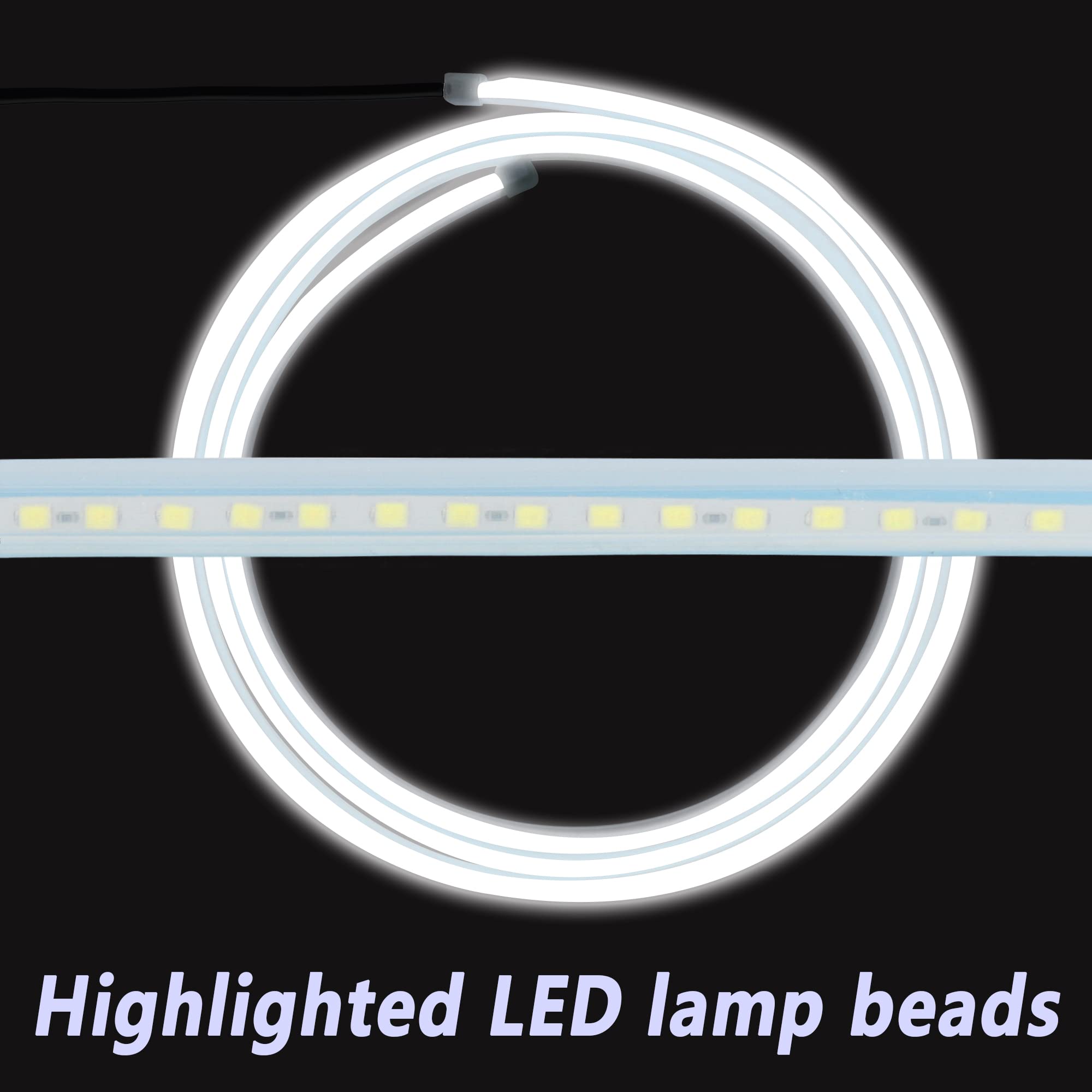 Waterproof 59-Inch White LED Hood Light Strip - Universal Monochromatic Car Exterior Lighting Accessory for Cars, Trucks & SUVs - Perfect for Off-Roading, Night Driving & Car Customization