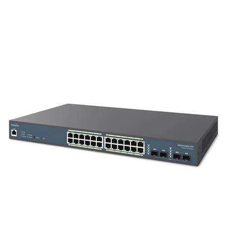 24 Port Gigabit PoE+ Switch with 410W Power Budget - High Performance Network Switch for Office, Home & Business Use - Perfect for IP Cameras, VoIP Phones & Wireless Access Points