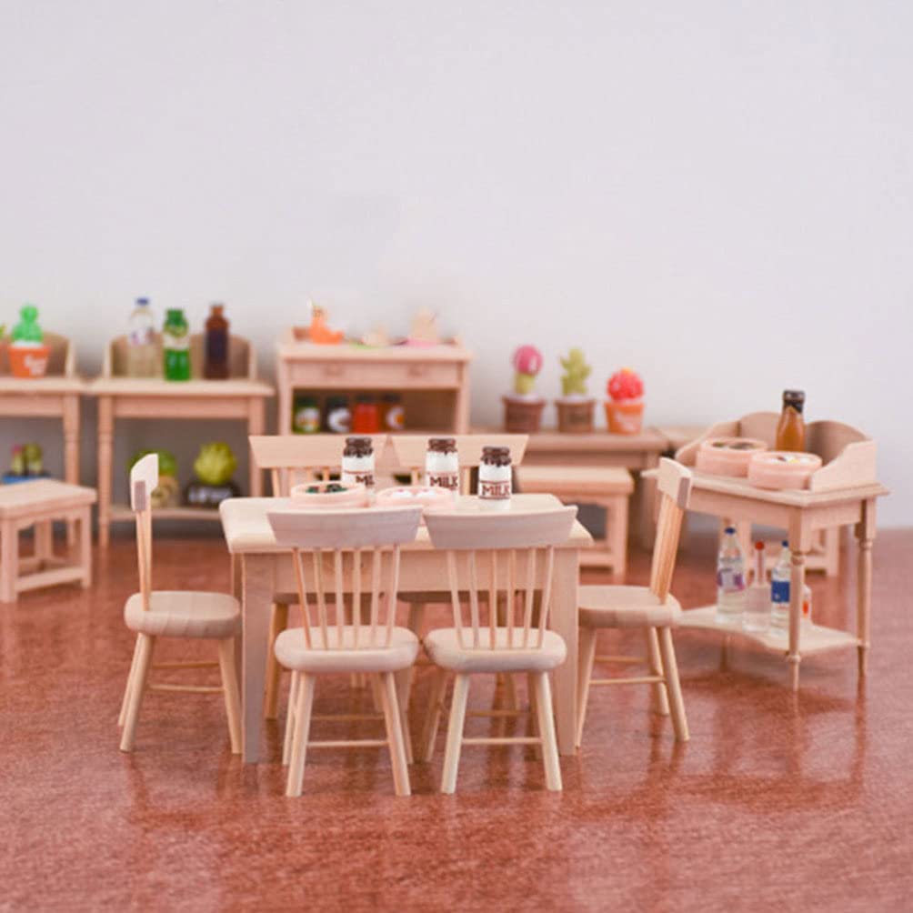 2PCS Miniature Wooden Dollhouse Chairs - Tiny House Furniture, DIY Mini Chair for Dollhouse, Small Landscape Props, Wooden Ornament for DIY Tiny House Projects - Perfect for Dollhouse Decor, Miniature Displays & DIY Craft Scenes