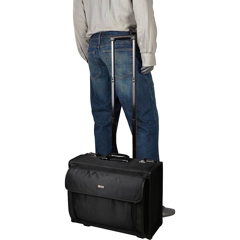 Solo New York Herald Rolling Catalog Case - Padded 16 Inch Laptop Compartment, Dual Combination Locks, 2-Wheel Hard Sided Briefcase for Men & Women (Black) - Perfect for Business Travel, Office Commute & Professional Meetings