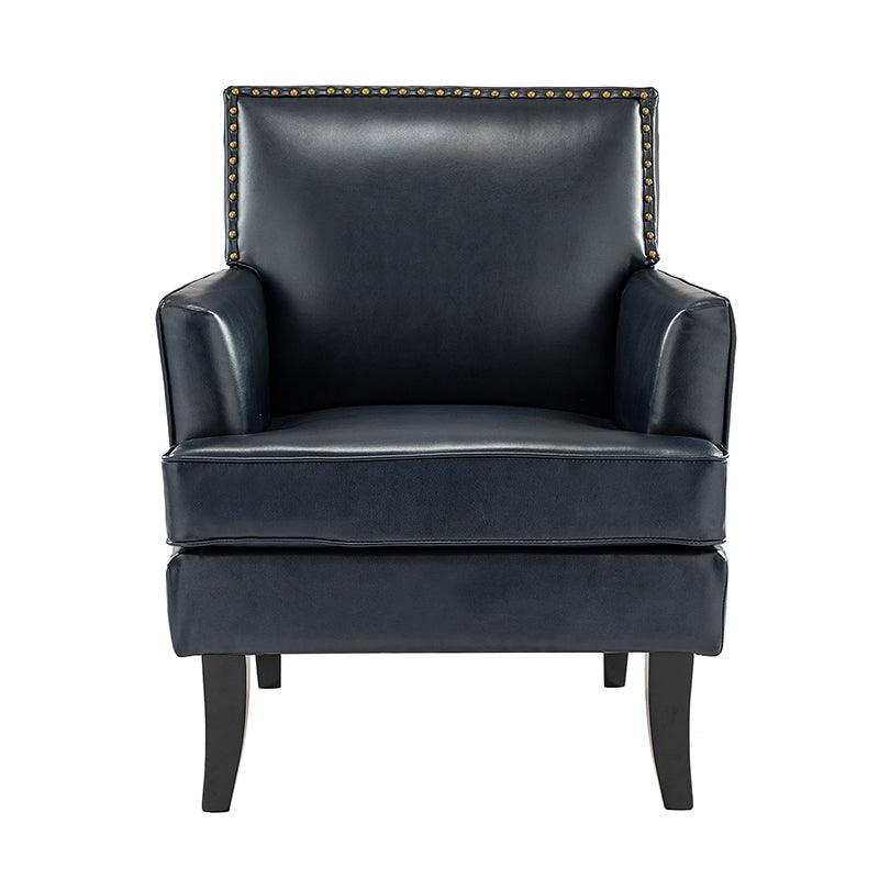 Fatima Vegan Leather Armchair - Modern PU Leather Lounge Chair for Living Room, Office & Bedroom - Eco-Friendly Faux Leather Accent Chair with Sturdy Metal Legs