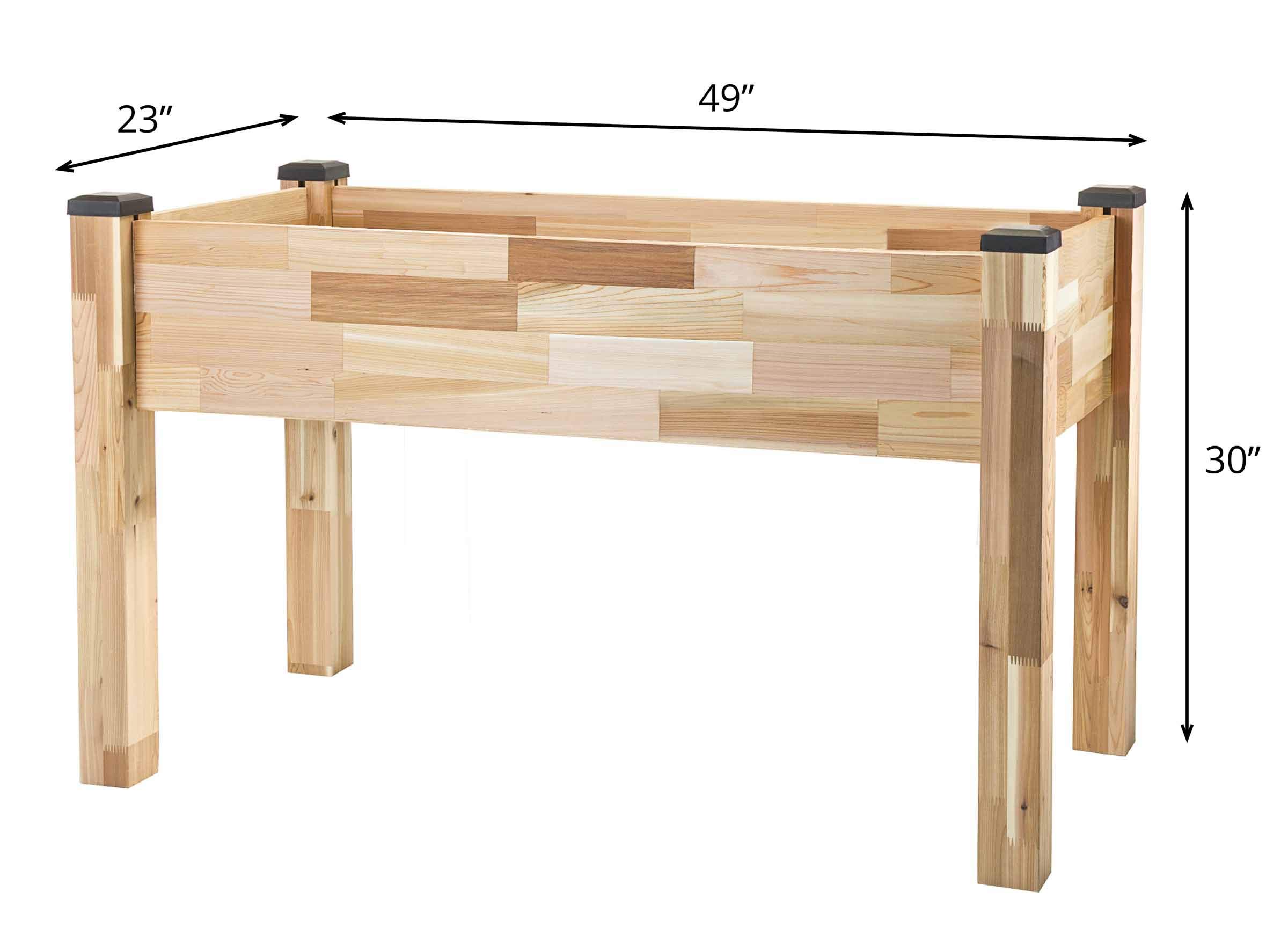 **Self-Watering Elevated Cedar Planter Box - 23” x 49” x 30” Raised Garden Kit with Greenhouse Cover for Tomatoes, Vegetables & Herbs - Perfect for Patio, Balcony & Backyard Gardening**