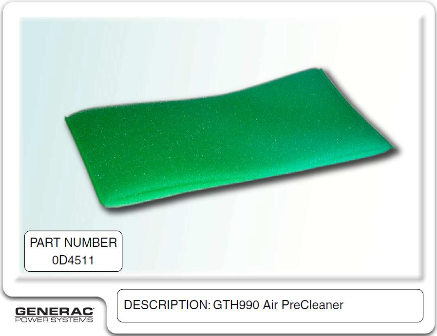 Generac Guardian Generator 0D4511 GTH990 Air PreCleaner - Gasoline Powered Backup Generator for Home & RV Use During Power Outages & Camping