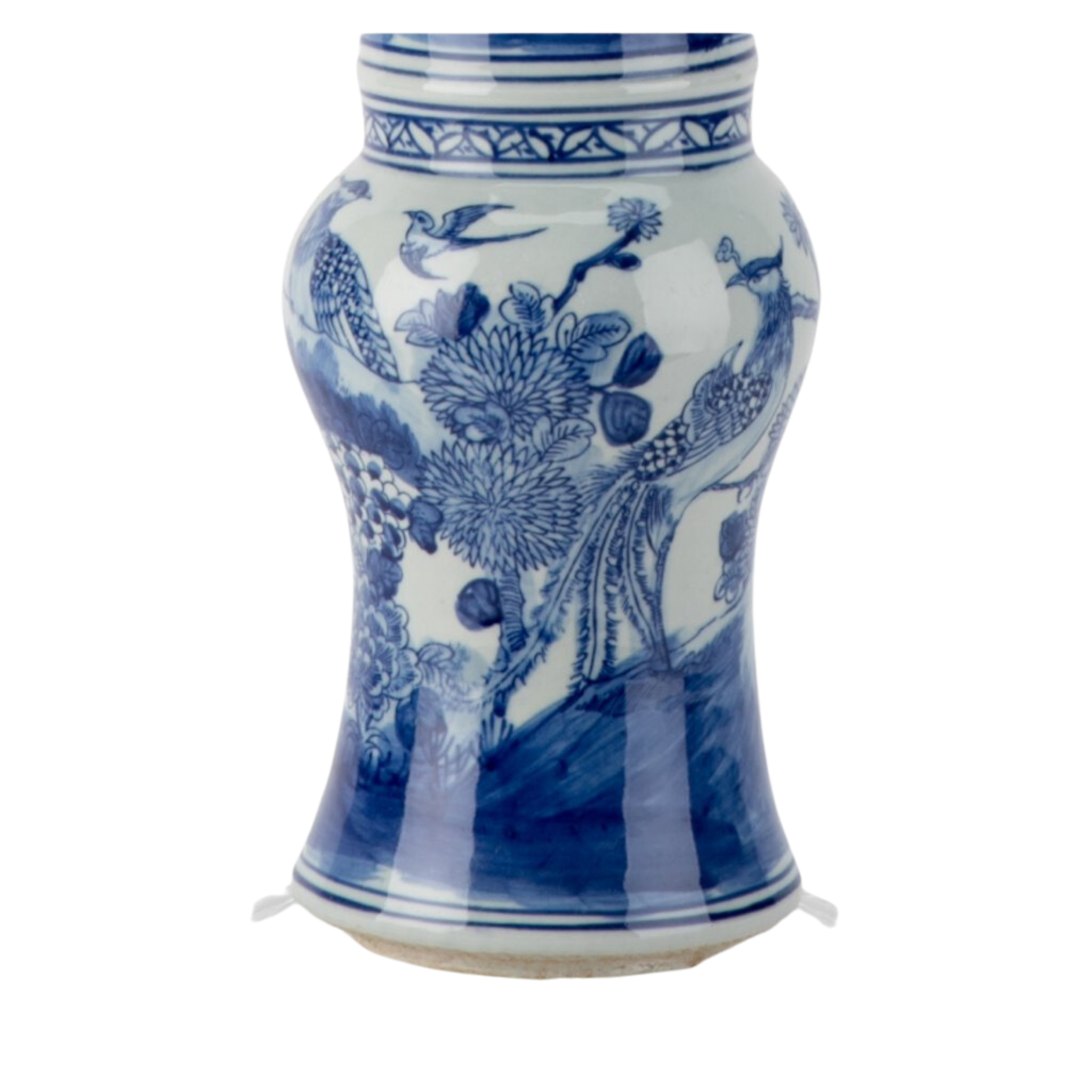 Blue and White Floral Ceramic Vase Lamp - Elegant Home Decor for Living Room, Bedroom & Office - Perfect for Boho, Farmhouse & Modern Interior Design Styles