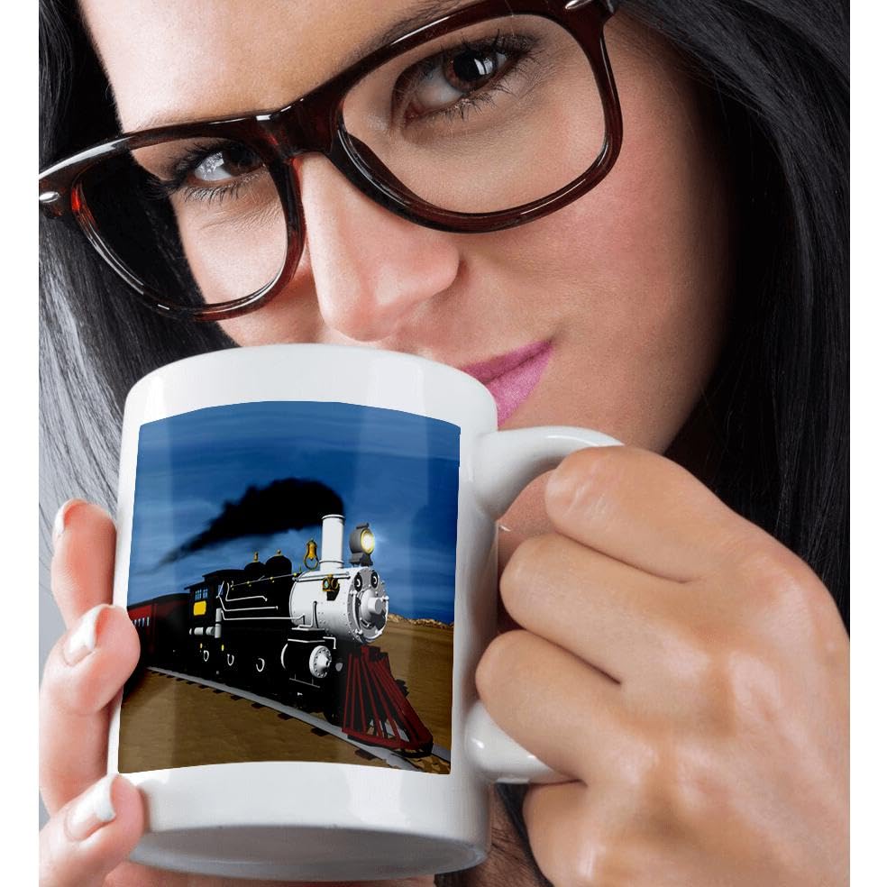3D Rose 15oz Happy Train Kids Coffee Mug - Funny Novelty Gift for Coffee Lovers - Perfect for Home, Office & Gifts