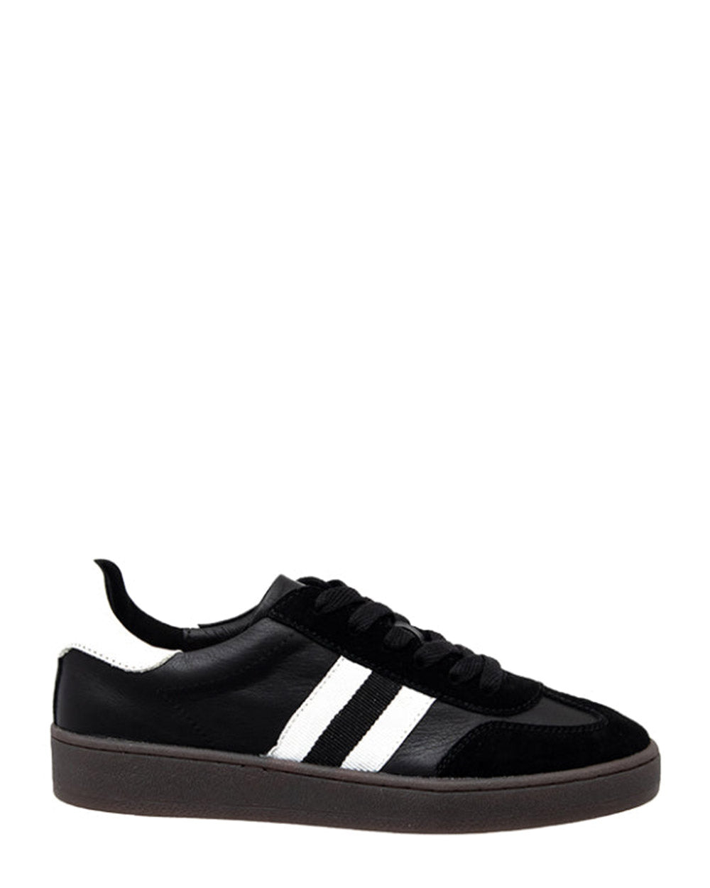 Alfie & Evie Attitude Black White Leather Casual Shoes for Women - Stylish Comfortable Walking Shoes for Work, Travel & Everyday Wear