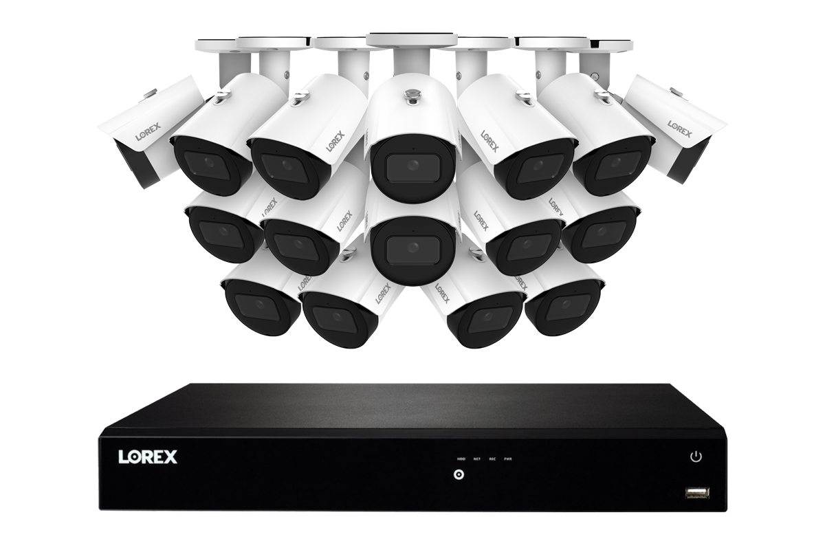 Lorex Fusion Series 4K 16-Channel Wired/WiFi NVR Security System with 4TB HDD & A14 IP Bullet Cameras - Home & Business Surveillance Solution