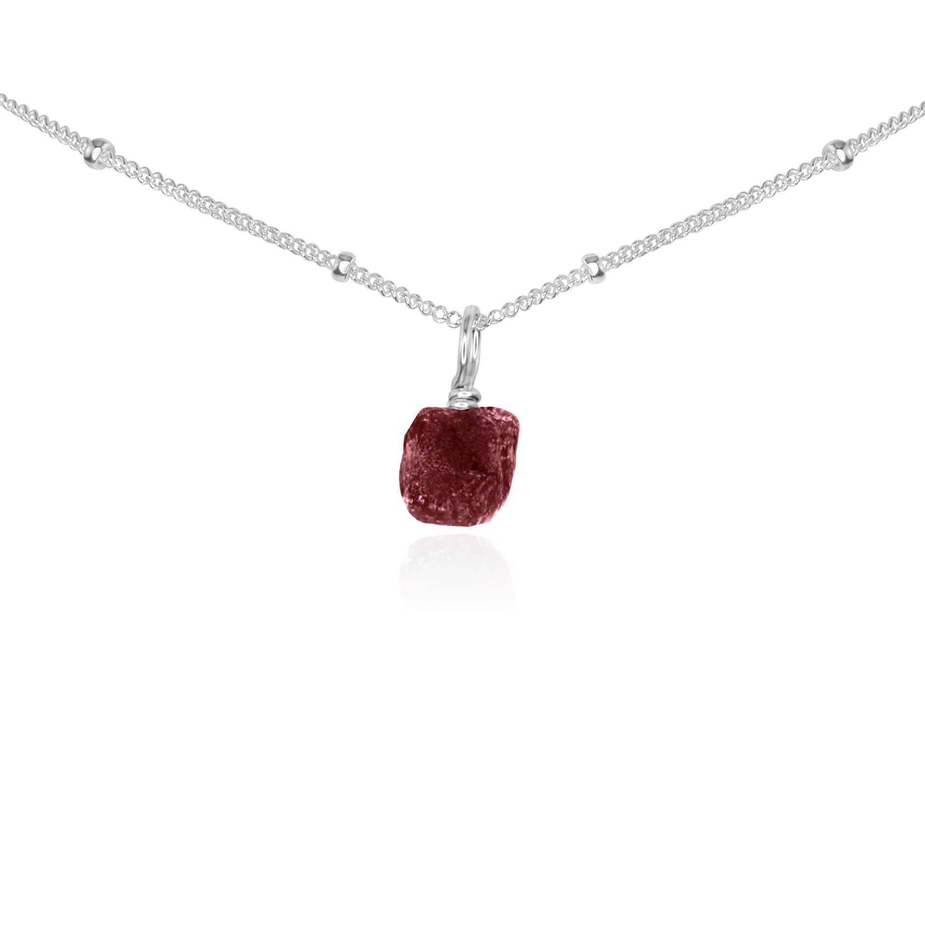 Natural Red Ruby Gemstone Pendant Necklace - Genuine Earth Mined Ruby Choker for Women | Perfect for Valentine's Day Gifts, Anniversary Presents & Evening Party Jewelry