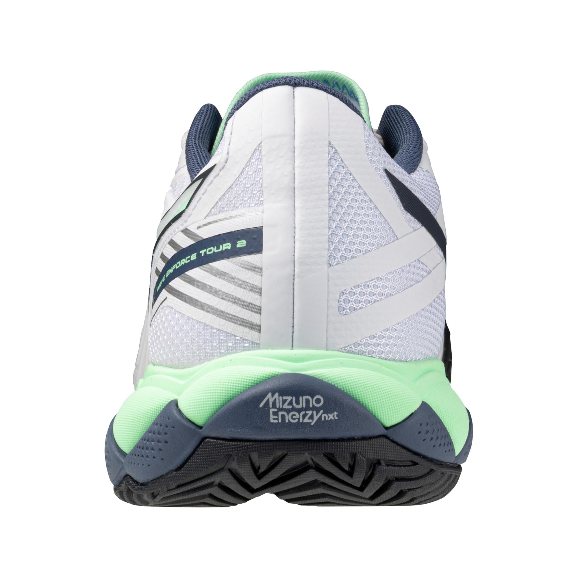 Mizuno Wave Enforce Tour White & Mint Men's Tennis Shoes - Lightweight Performance Court Shoes for Competitive Play & Training