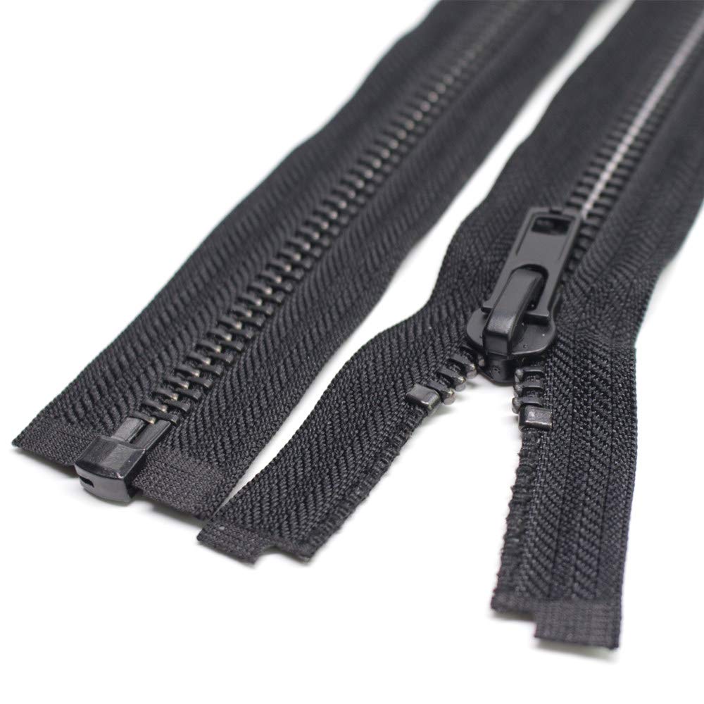 Heavy Duty 18 Inch Black Nickel Teeth Separating Jacket Zipper - Right Handed Metal Zipper for Men's Coats & Jackets - Durable Sewing Replacement Zipper for Outerwear, DIY Projects & Fashion Design