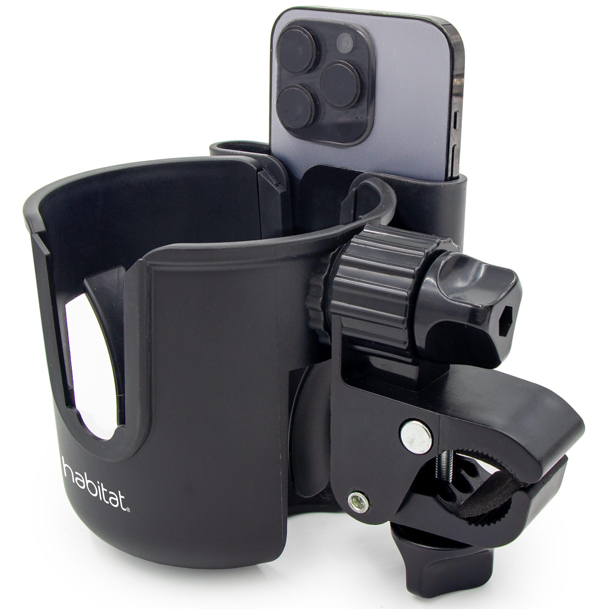 Universal Stroller Cup Holder with Phone Holder - Adjustable Drink & Phone Organizer for Baby Strollers, Walkers, Bikes & Scooters - Perfect Parent Gift for On-the-Go Feeding & Entertainment
