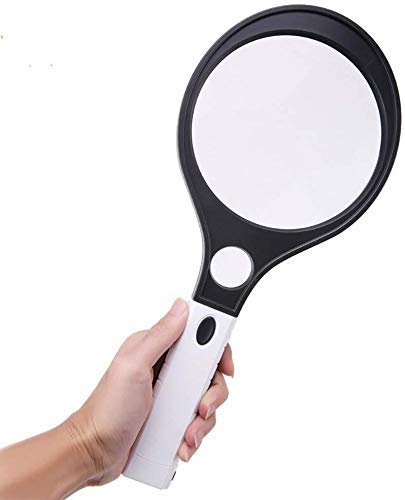Portable LED Magnifying Glass with Light - 5X Handheld Illuminated Magnifier for Reading Books, Newspapers, Maps & Jewelry Inspection - Perfect for Hobbies, Crafts, Coin Collecting & Close Work (Ideal for Seniors & Low Vision)